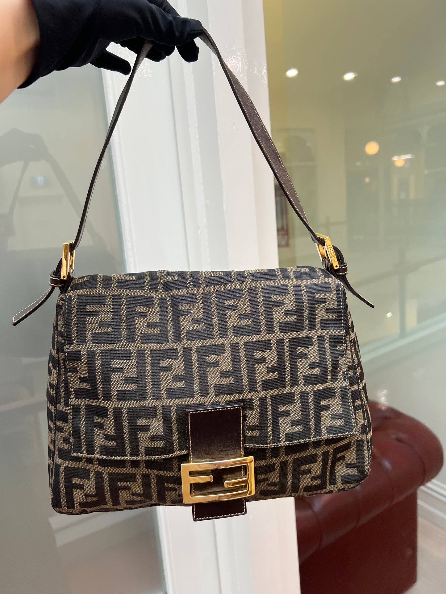 Pre-loved Fendi Vintage Zucca Mamma Handbag