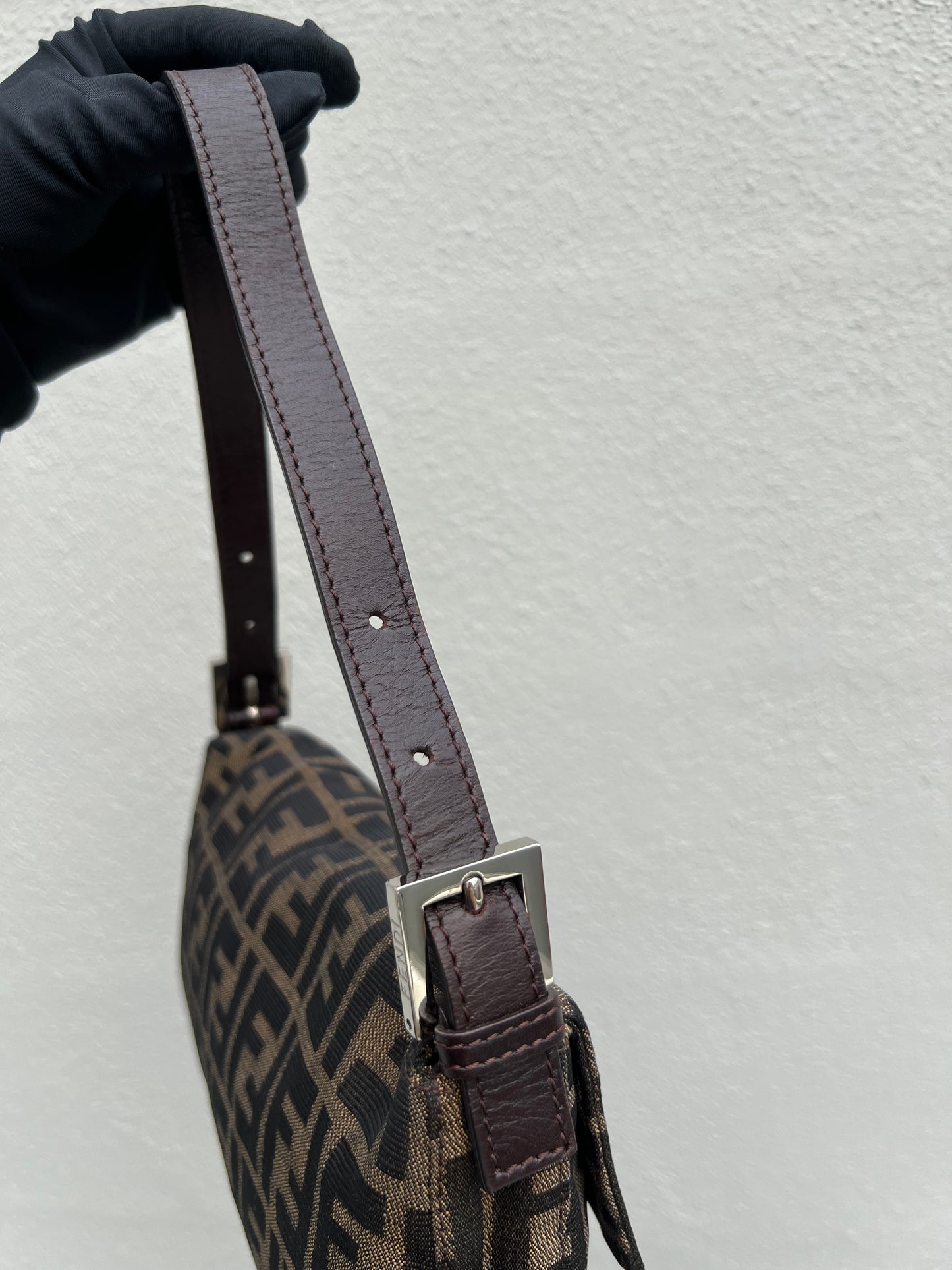 Pre-loved Fendi Vintage Zucca Baguette Handbag