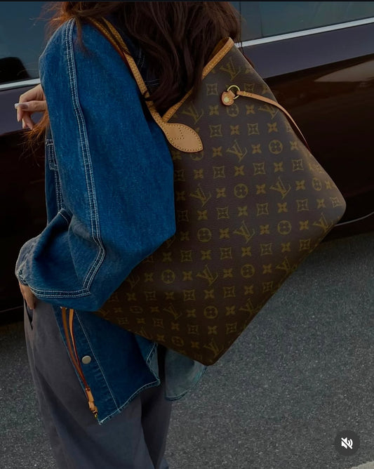 Pre-loved Louis Vuitton Neverfull Leather Tote GM Monogram 2009