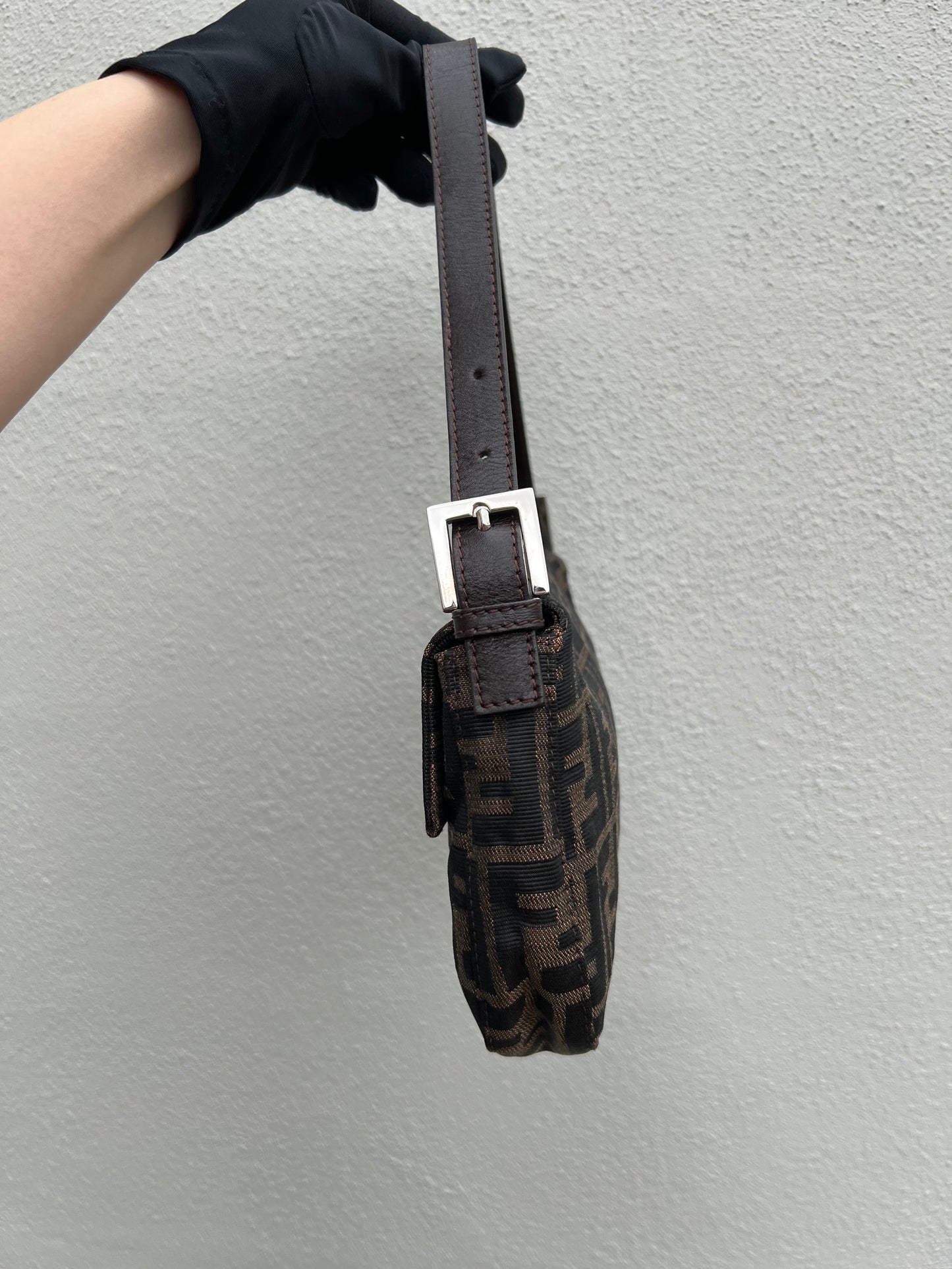 Pre-loved Fendi Vintage Zucca Baguette Handbag