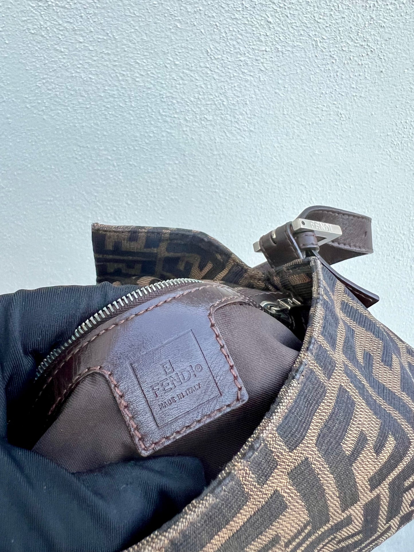 Pre-loved Fendi Vintage Zucca Baguette Handbag