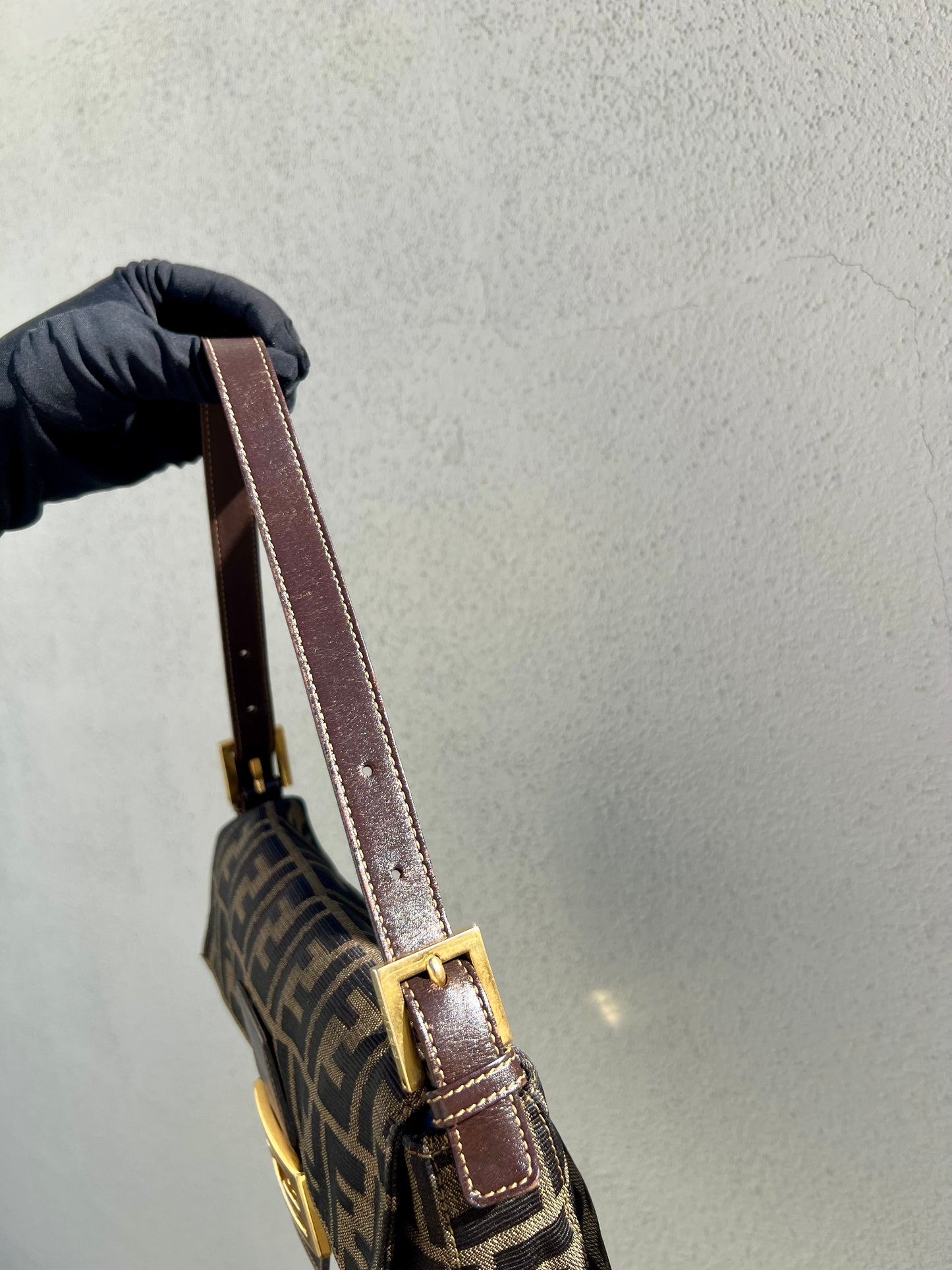 Pre-loved Fendi Vintage Zucca Baguette Handbag