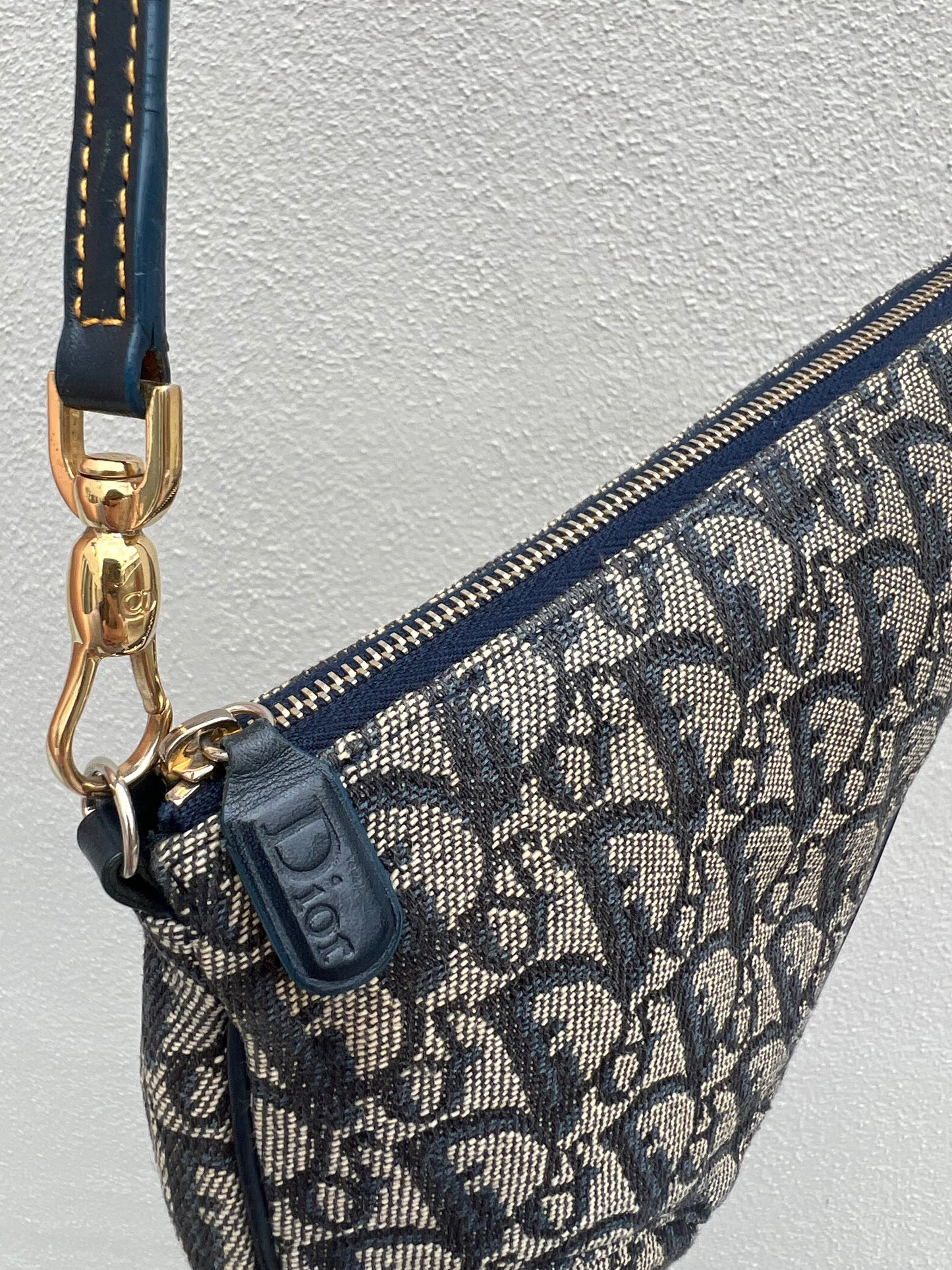 Pre-loved Dior Vintage Monogram Oblique Canvas Mini Saddle Bag