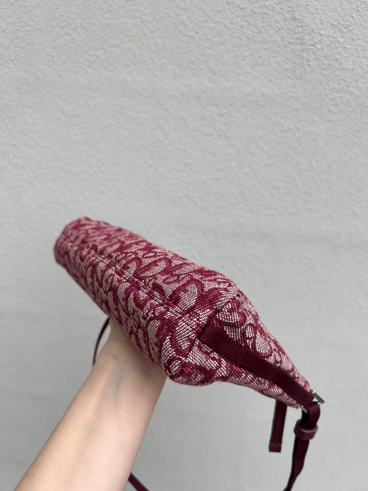 Pre-loved Christian Dior vintage Trotter Shoulder Bag Berry