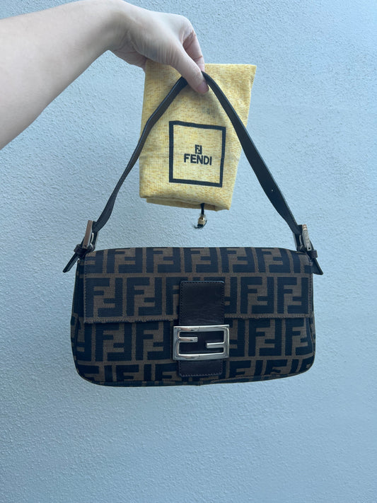 Pre-loved Fendi Vintage Zucca Baguette Handbag