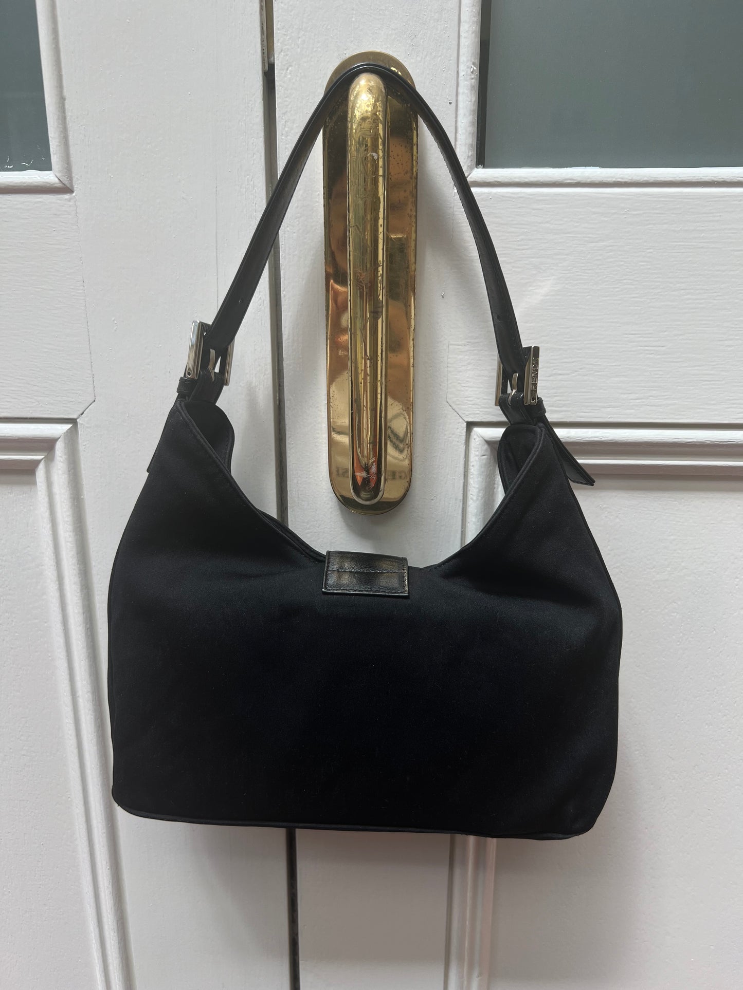 Pre-loved Fendi Vintage Nylon Shoulder Bag Black
