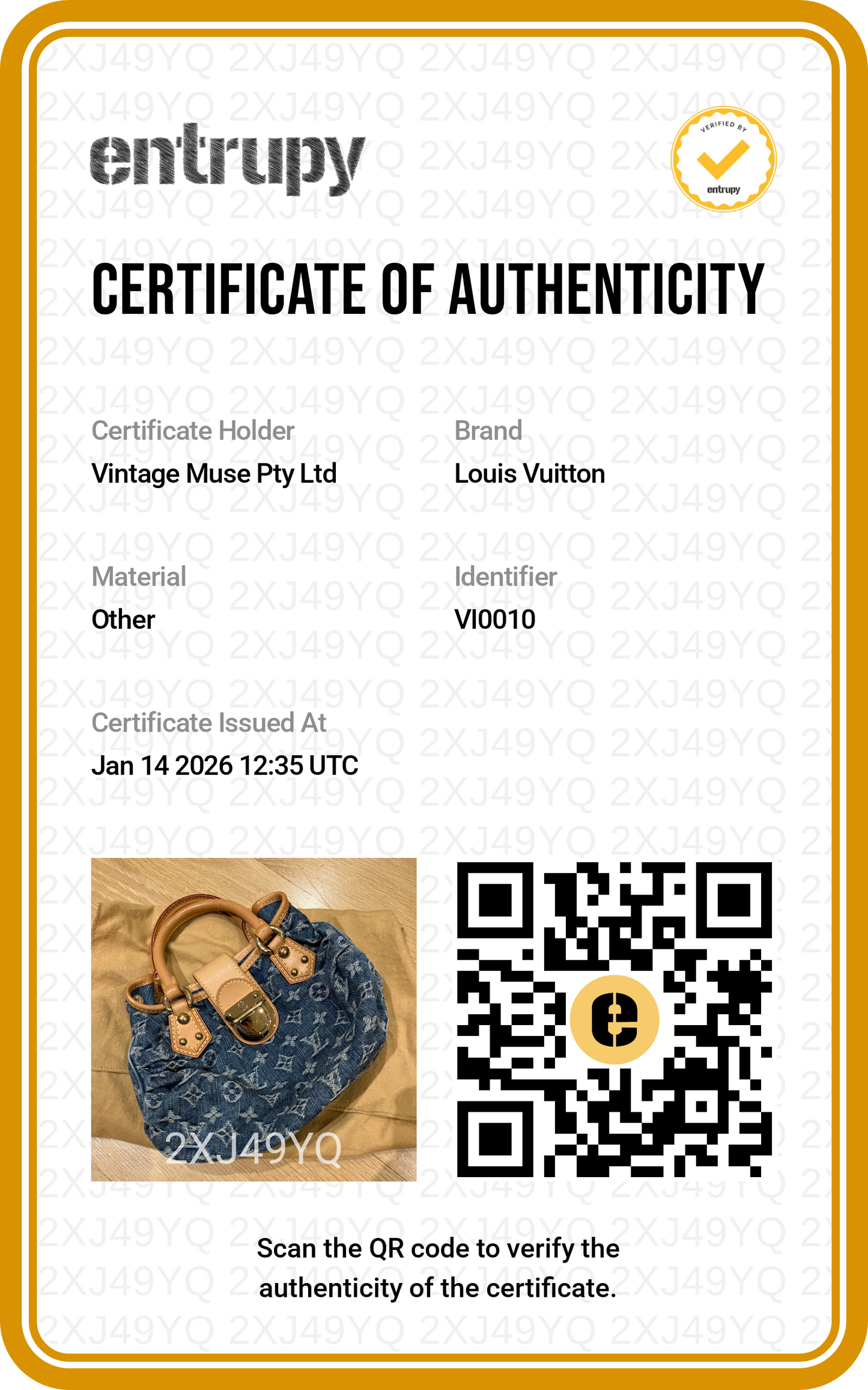 Pre-loved Louis Vuitton Vintage Monogram Denim Pleaty Handbag