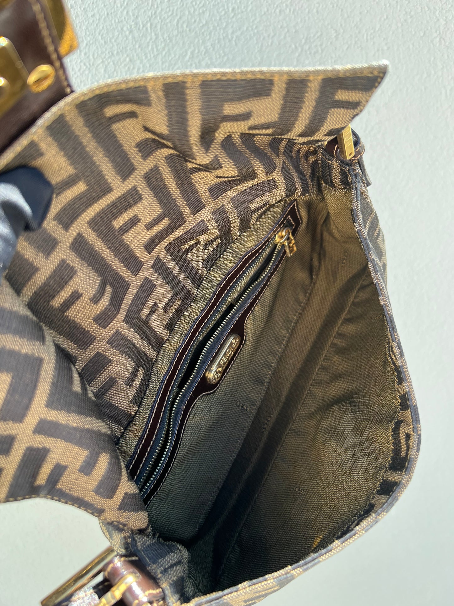 Pre-loved Fendi Vintage Zucca Baguette Handbag