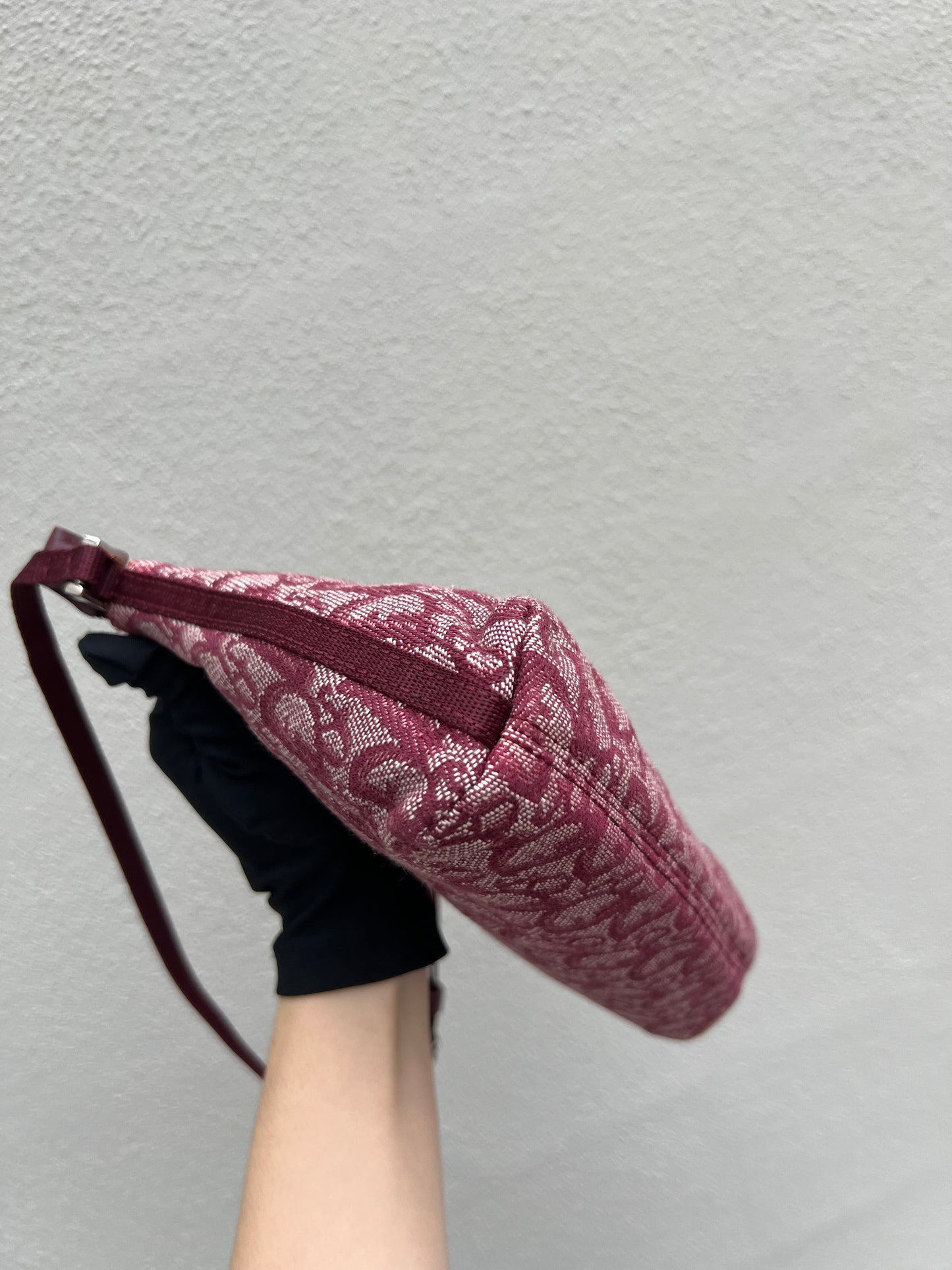 Pre-loved Christian Dior vintage Trotter Shoulder Bag Berry