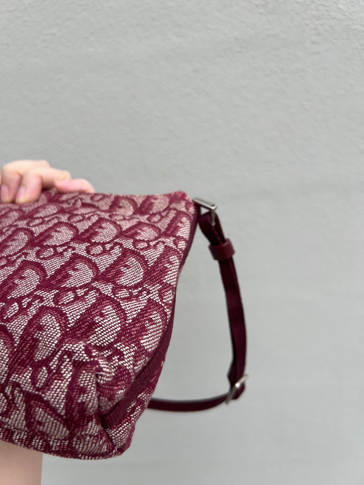 Pre-loved Christian Dior vintage Trotter Shoulder Bag Berry