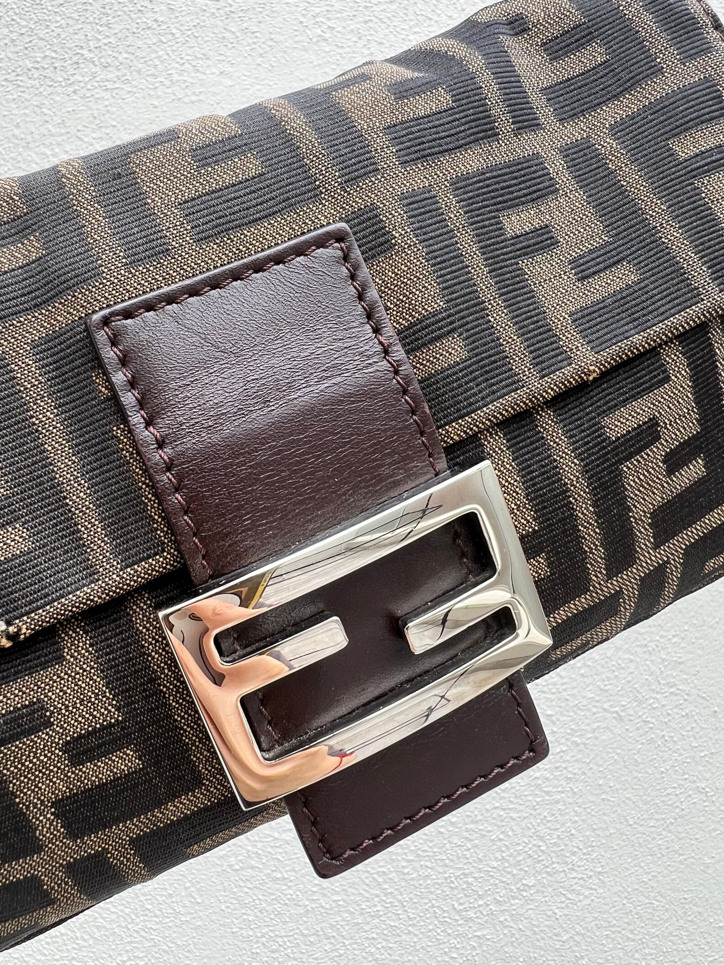 Pre-loved Fendi Vintage Zucca Baguette Handbag