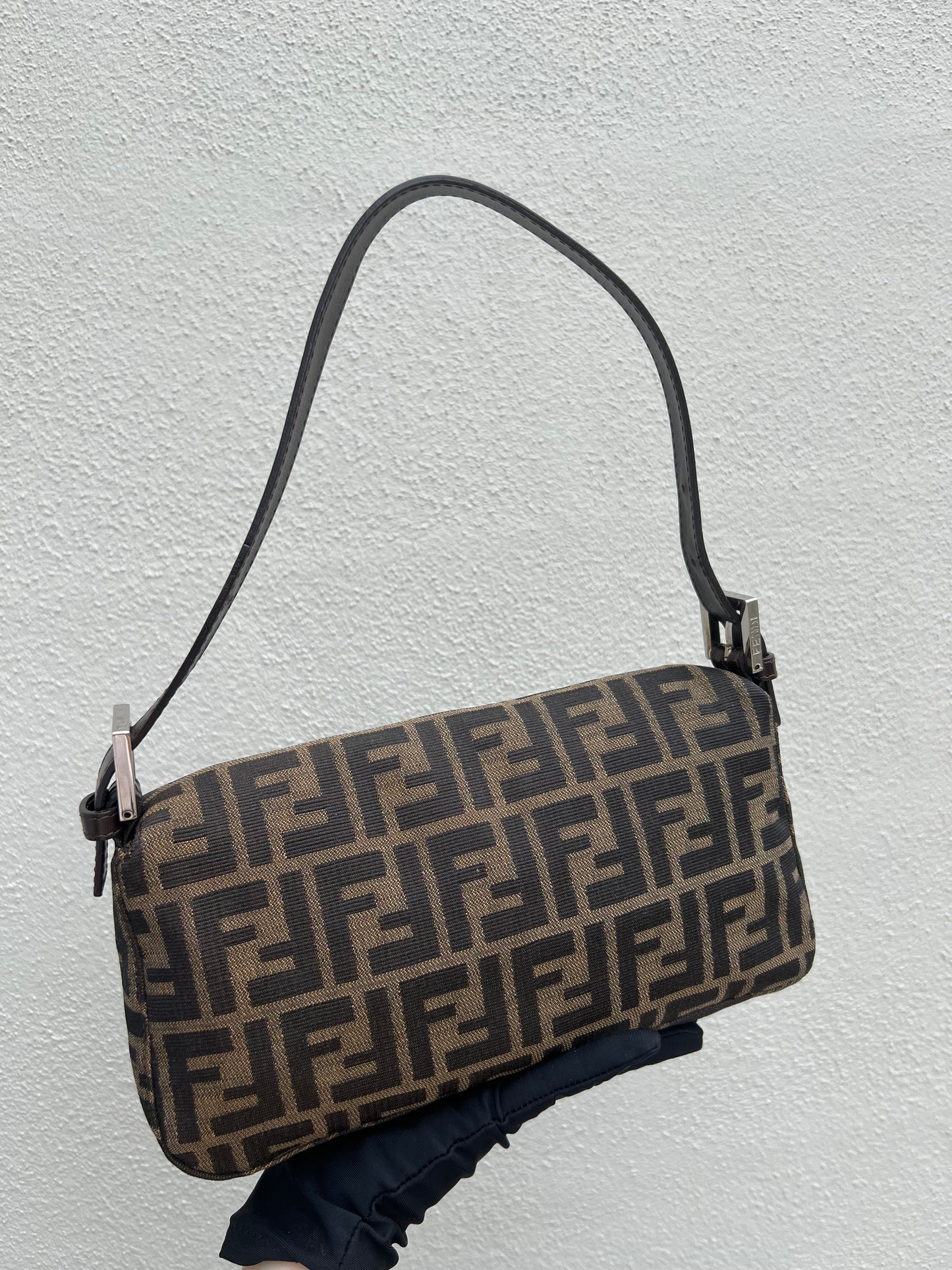Pre-loved Fendi Vintage Zucca Baguette Handbag