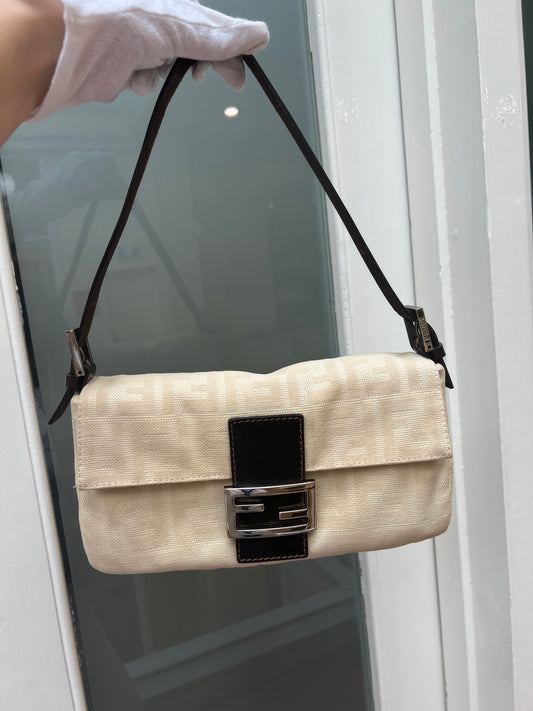 Pre-loved Fendi Zucca Baguette Handbag