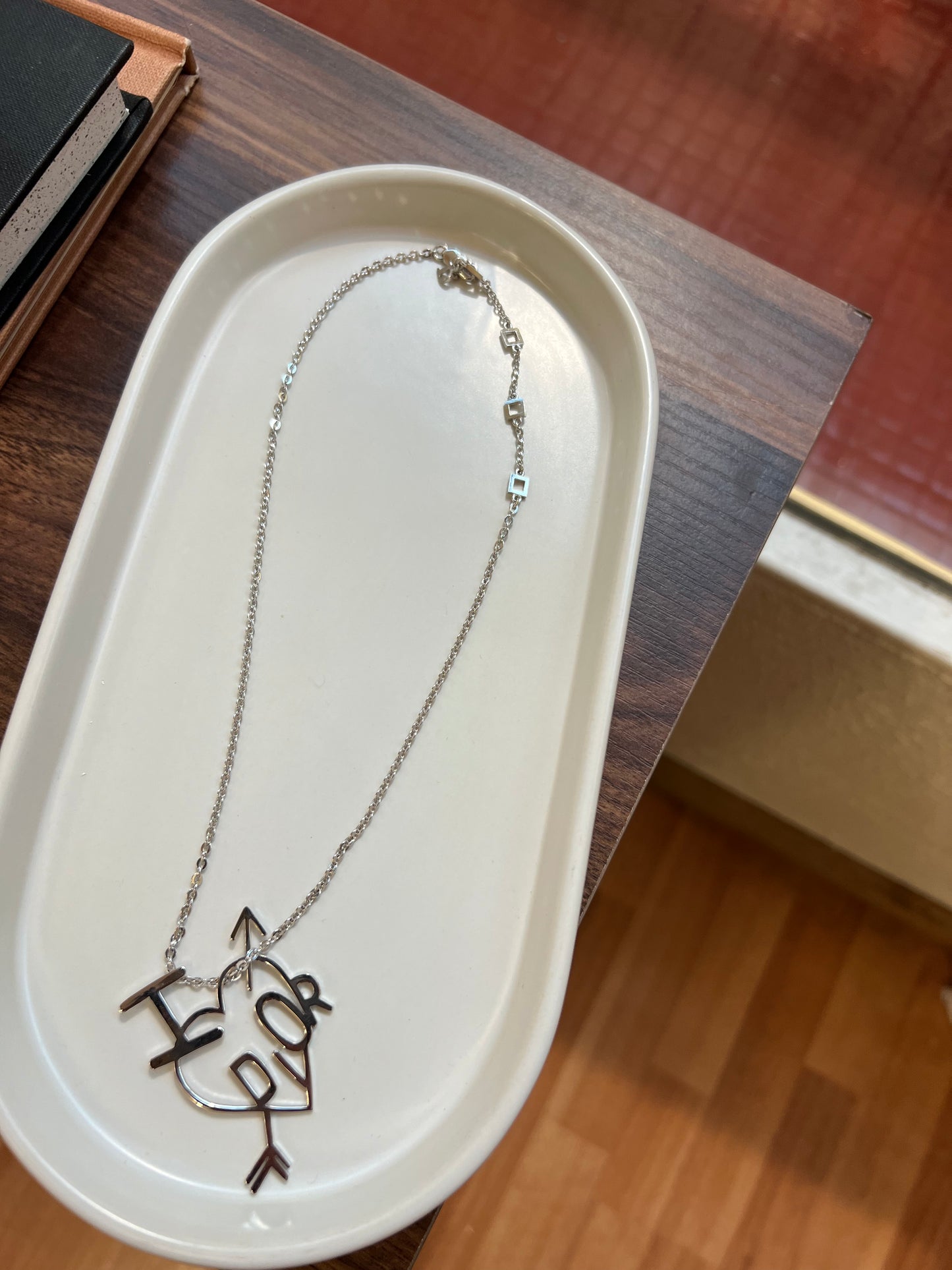 Pre-loved CHRISTIAN DIOR HEART AND ARROW NECKLACE 2004