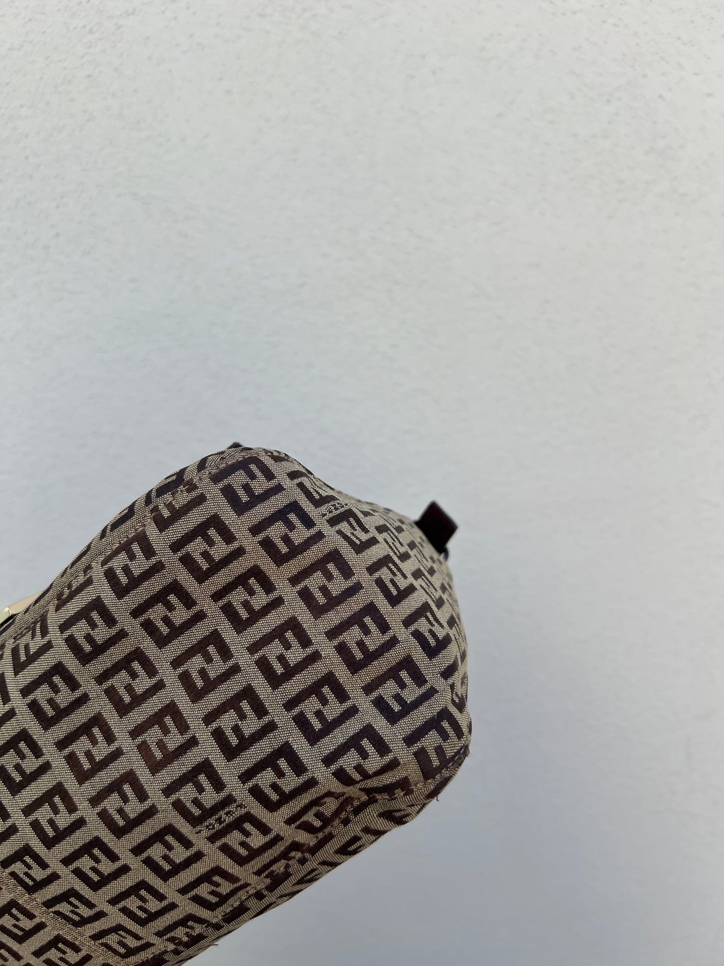 Pre-loved Fendi Vintage Zucchino Pattern Baguette Mamma Handbag