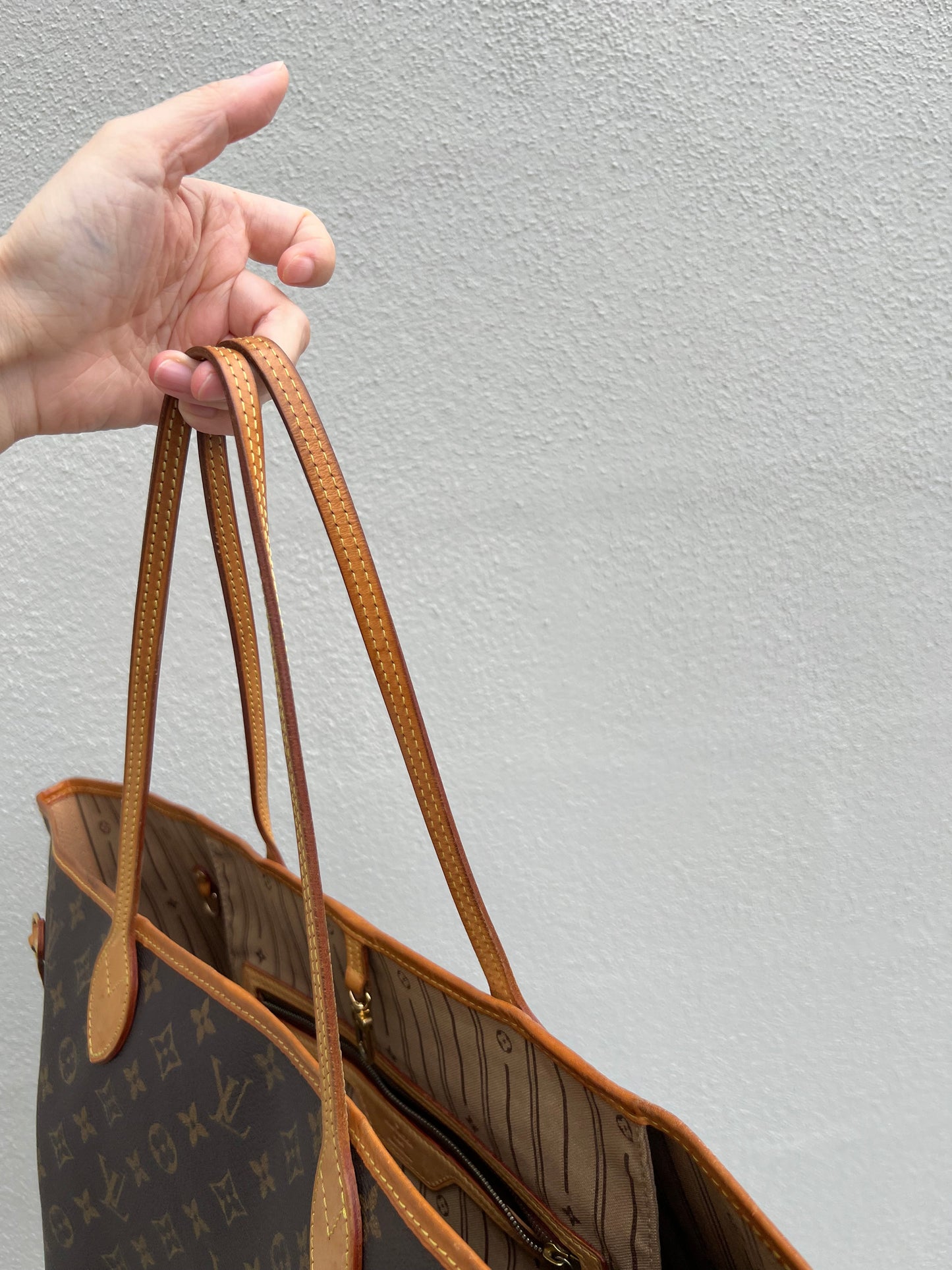 Pre-loved Louis Vuitton Neverfull Leather Tote GM Monogram 2008