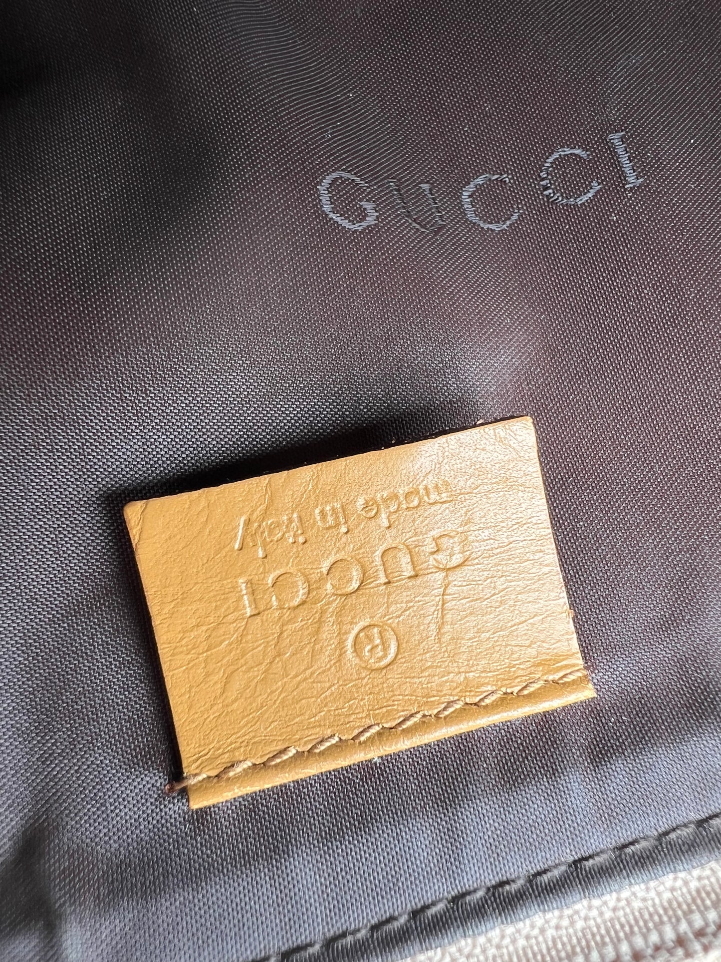 Pre-loved Gucci vintage GG Canvas Boat Baguette Bag