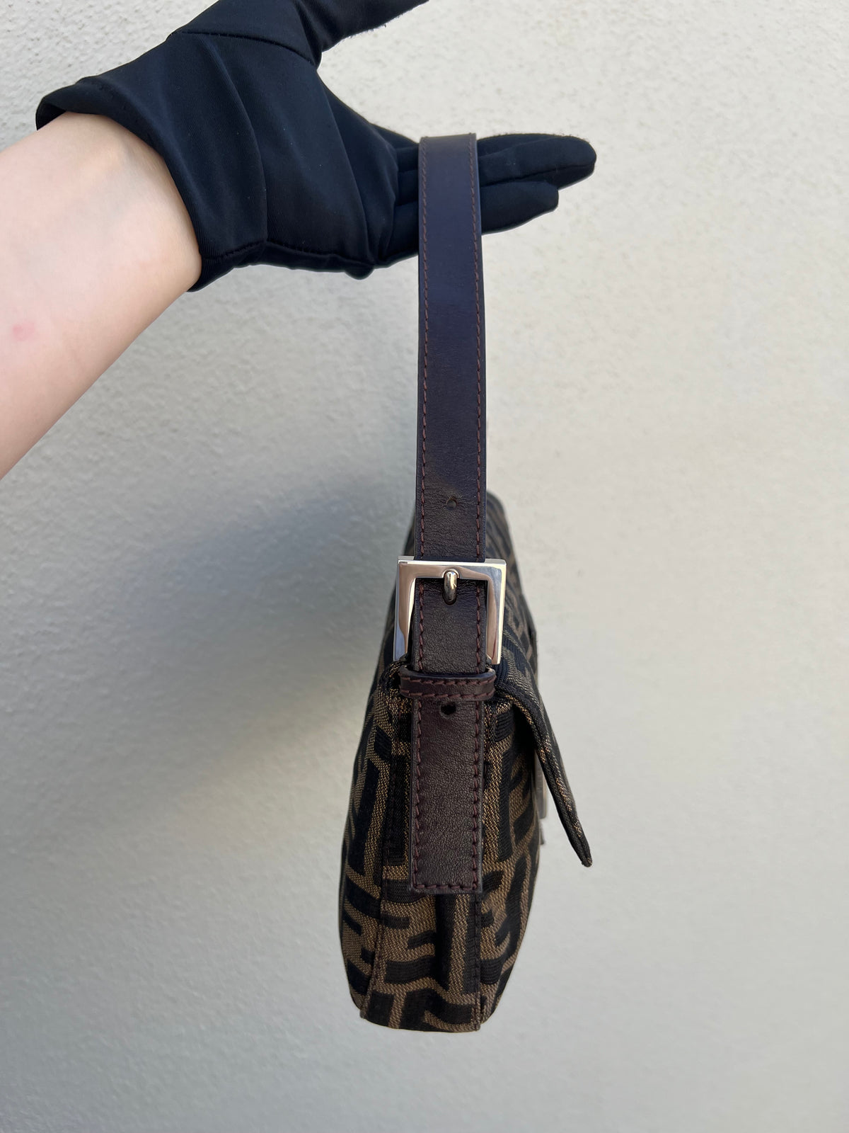 Pre-loved Fendi Vintage Zucca Baguette Handbag