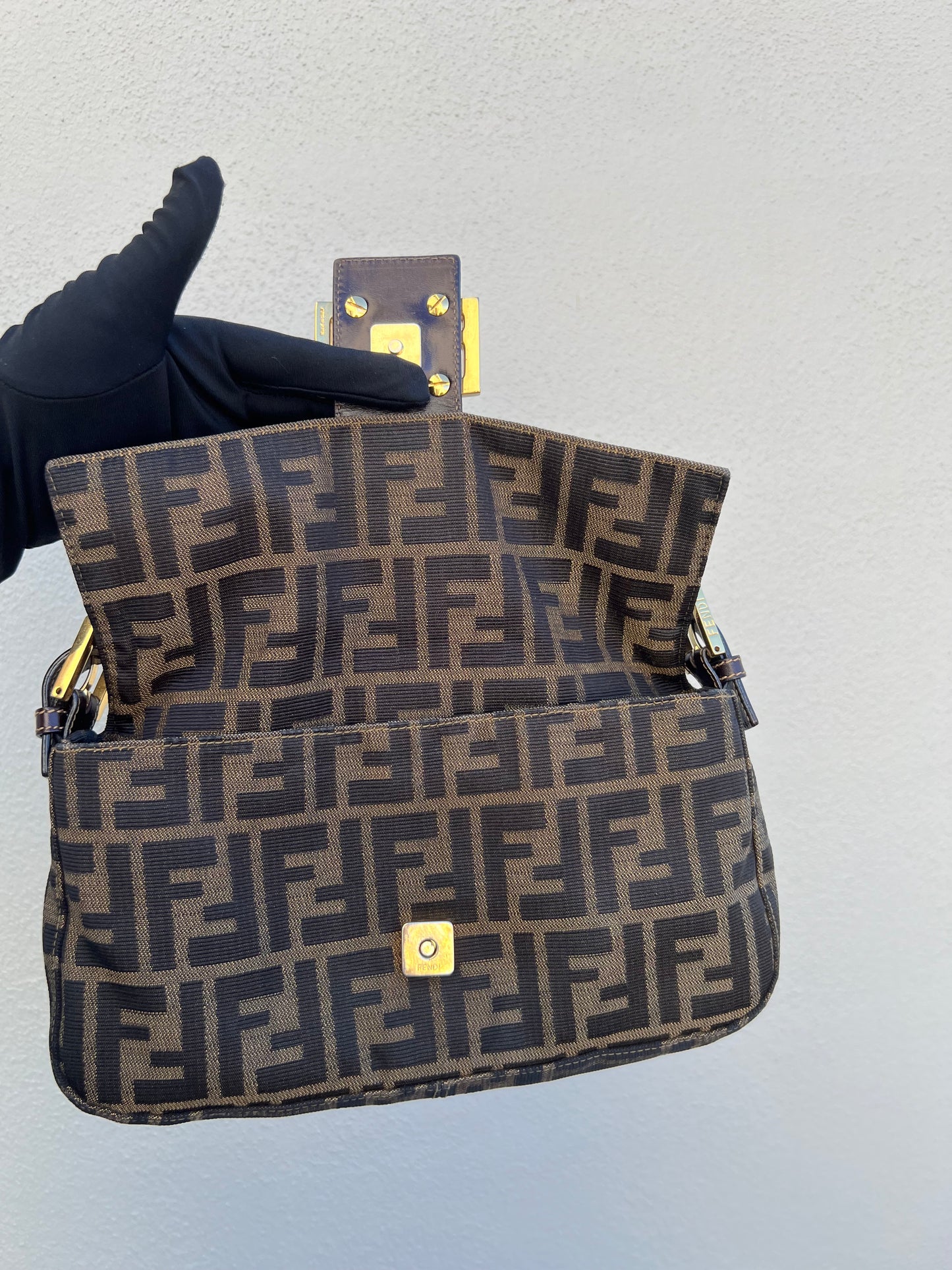 Pre-loved Fendi Vintage Zucca Baguette Handbag
