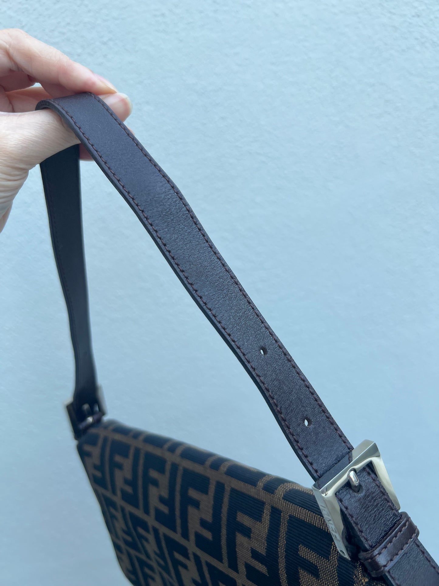 Pre-loved Fendi Vintage Zucca Baguette Handbag