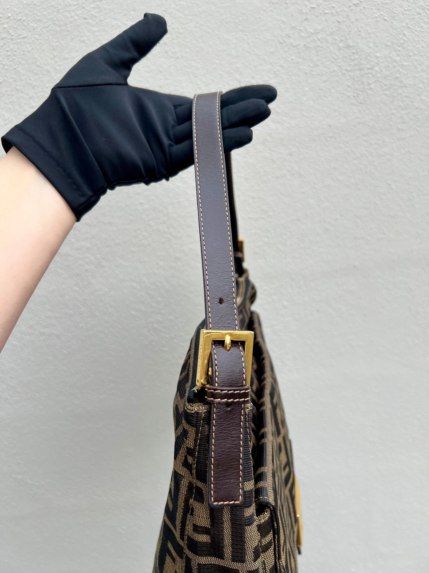 Pre-loved Fendi Large Zucca Mama Forever Zip-top Shoulder Bag