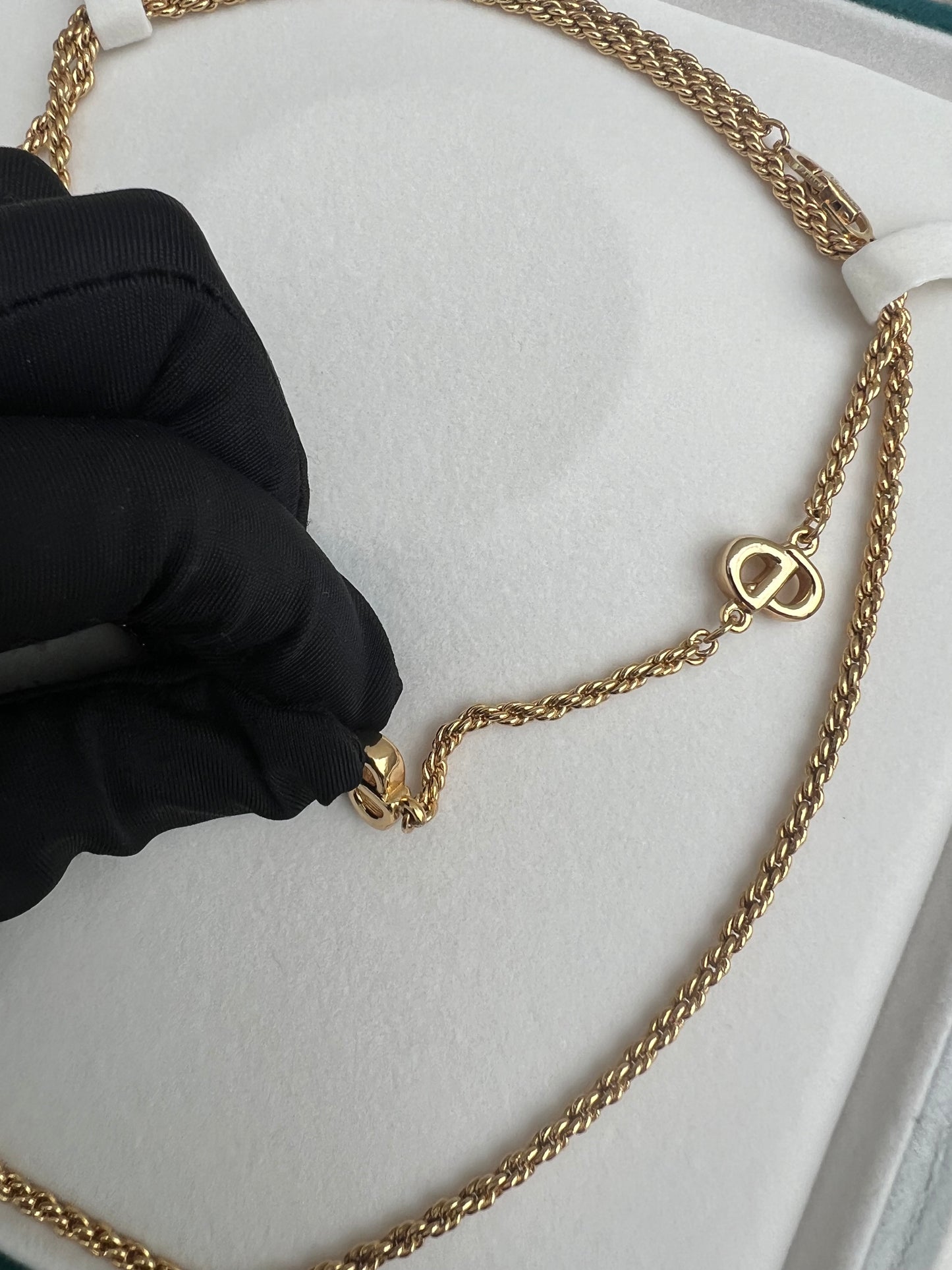 Pre-loved Vintage Dior CD Logo Long Necklace Made In Germany