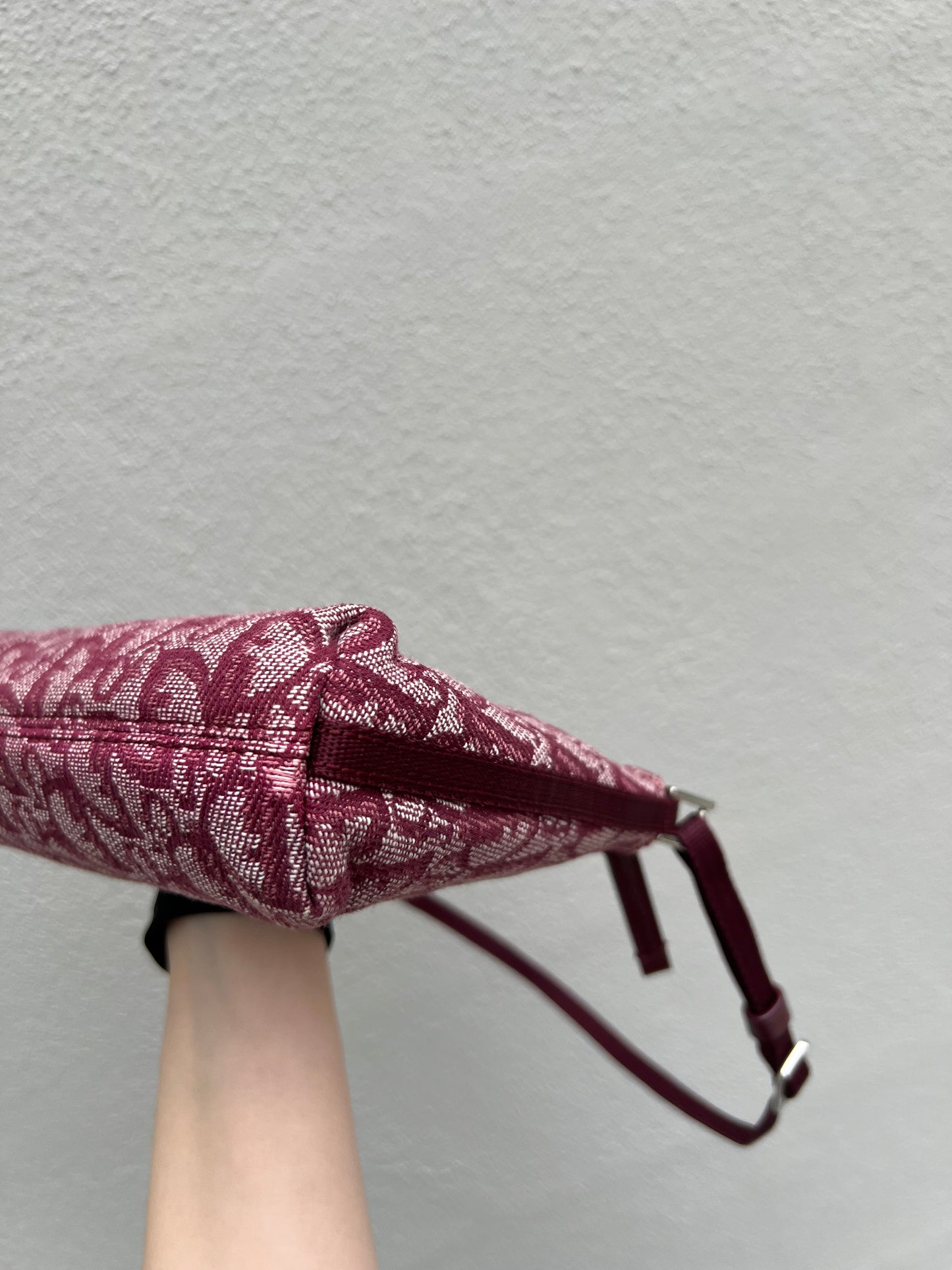 Pre-loved Christian Dior vintage Trotter Shoulder Bag Berry