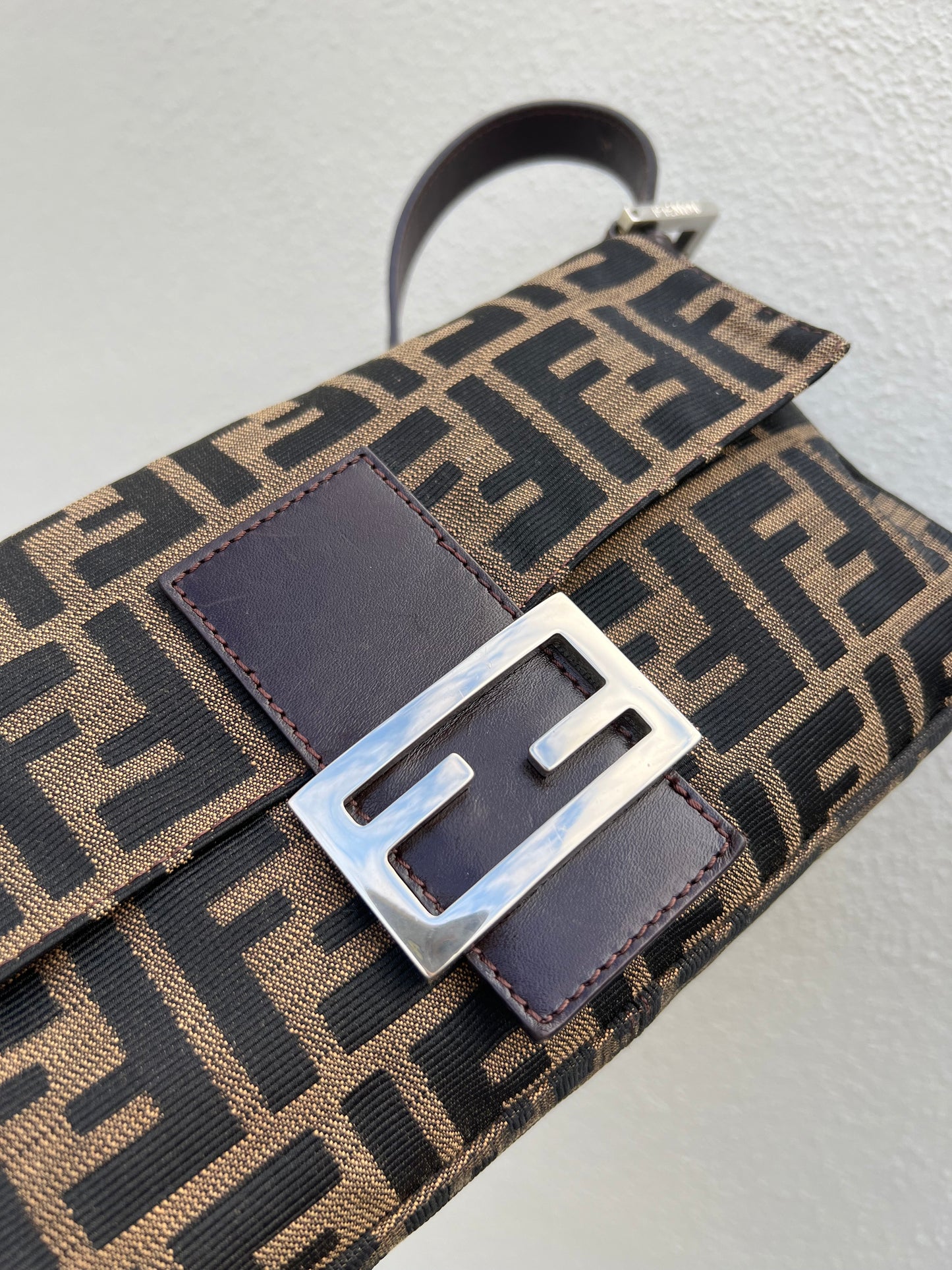Pre-loved Fendi Vintage Zucca Baguette Handbag