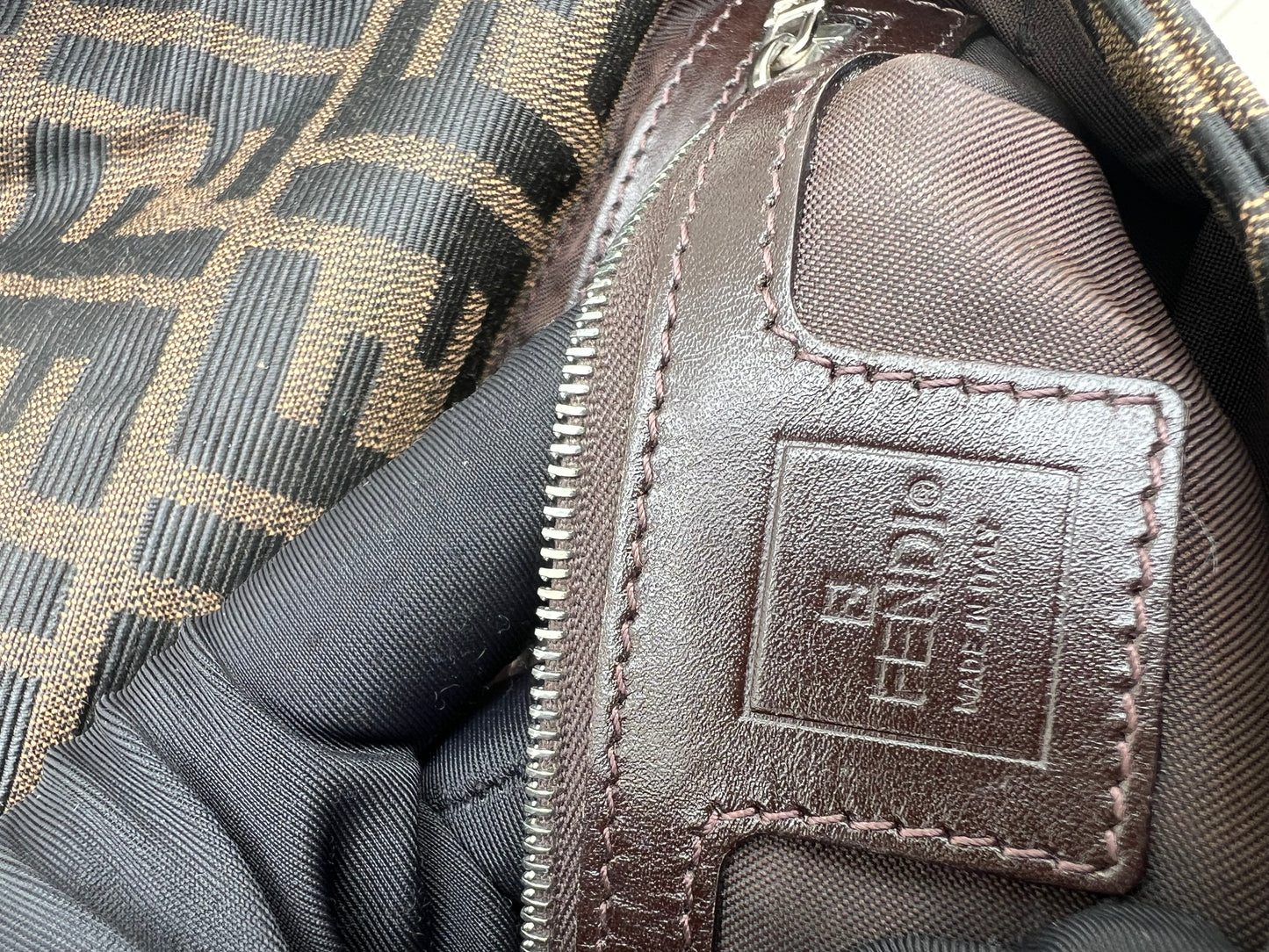Pre-loved Fendi Vintage Zucca Baguette Handbag