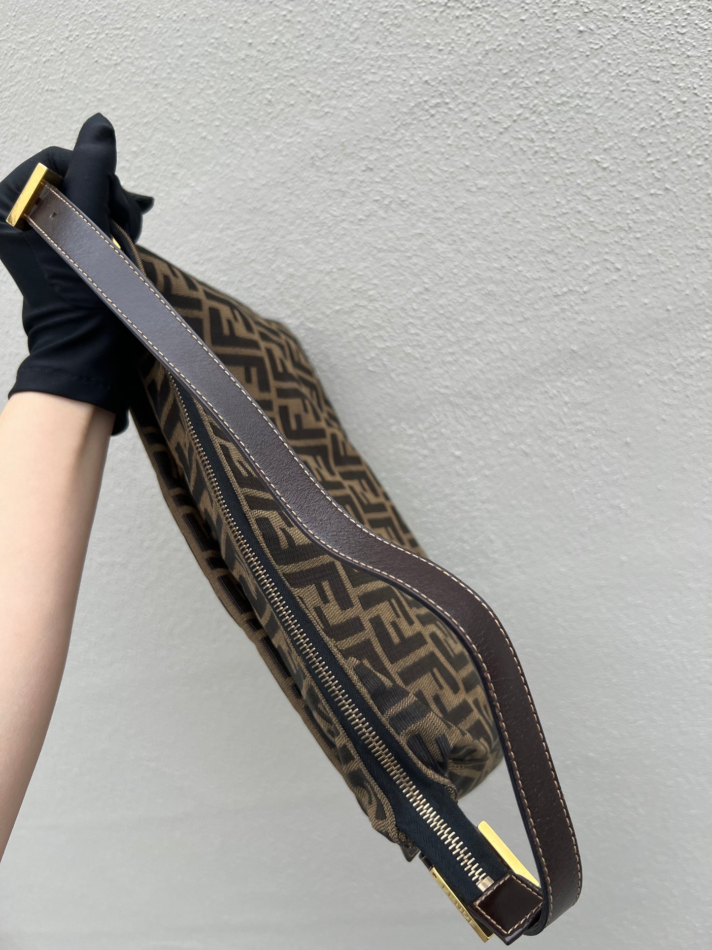 Pre-loved Fendi Large Zucca Mama Forever Zip-top Shoulder Bag