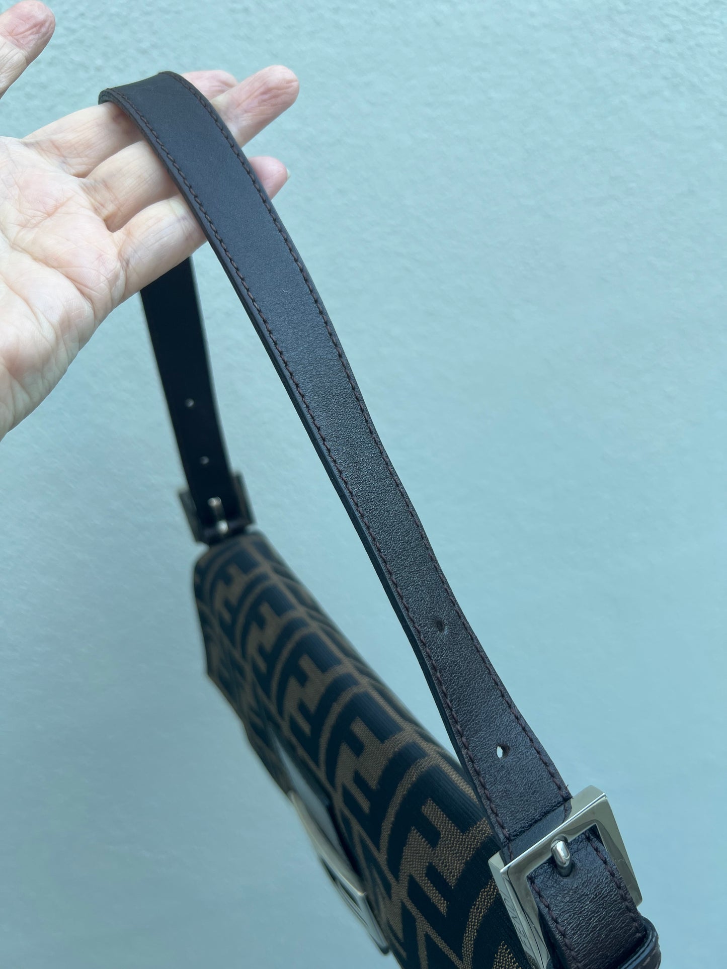 Pre-loved Fendi Vintage Zucca Baguette Handbag