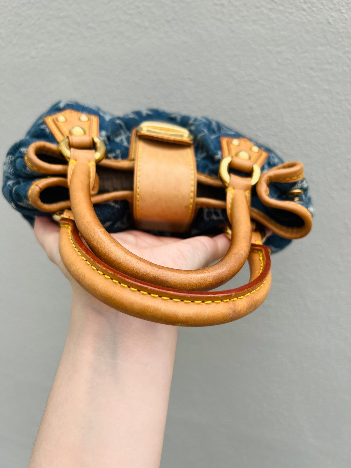 Pre-loved Louis Vuitton Vintage Monogram Denim Pleaty Handbag