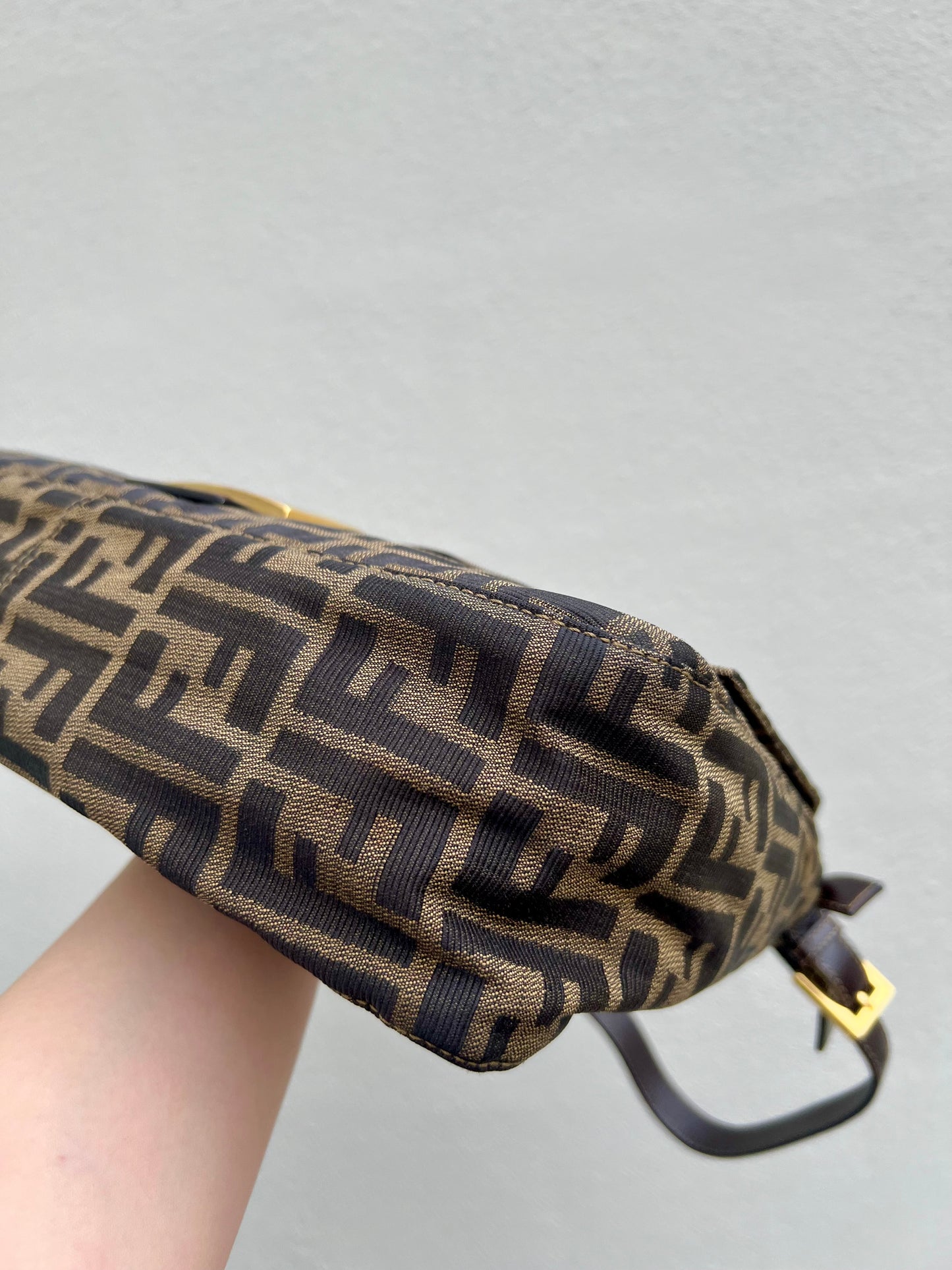 Pre-loved Fendi Large Zucca Mama Forever Zip-top Shoulder Bag