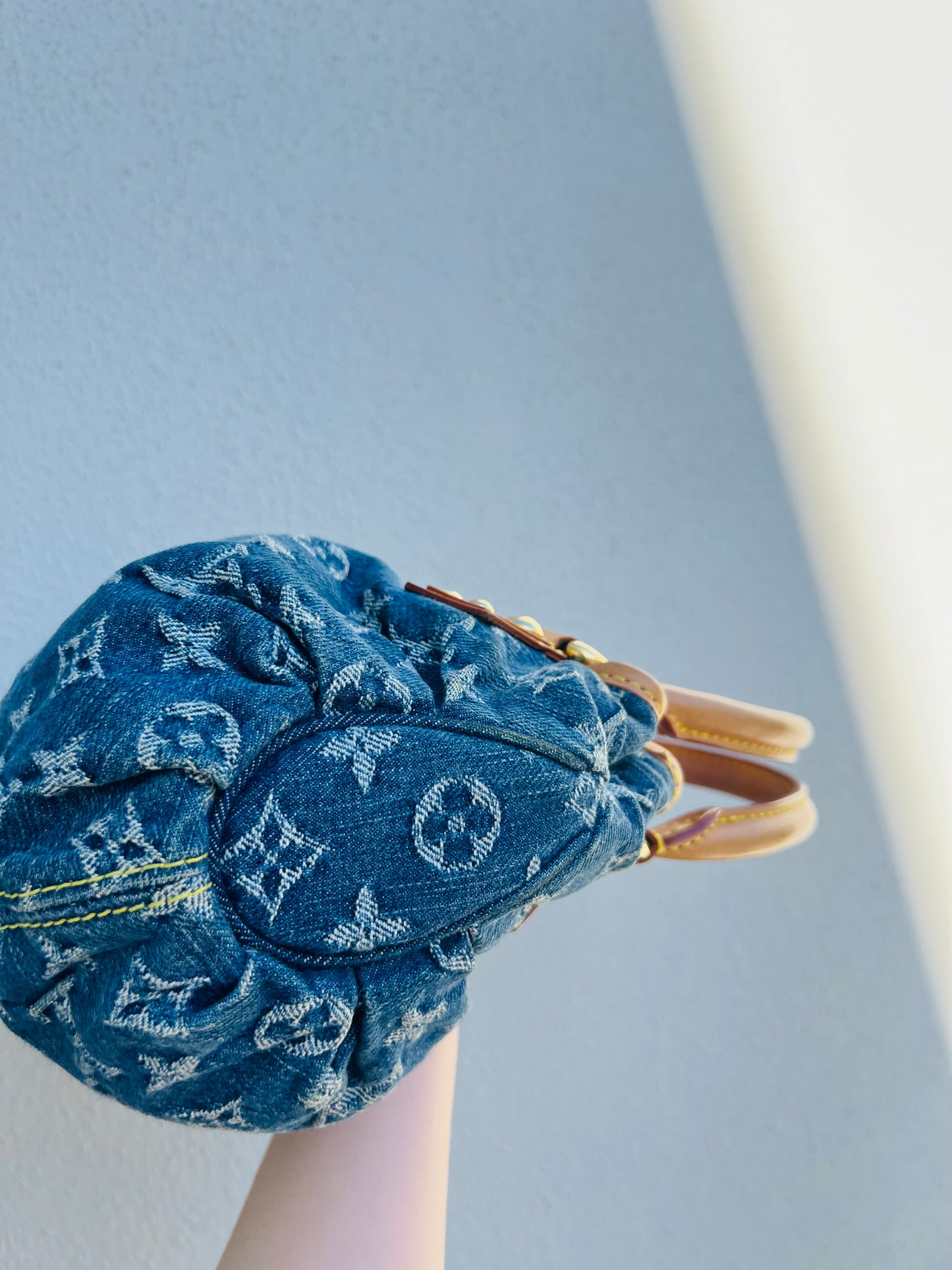 Pre-loved Louis Vuitton Vintage Monogram Denim Pleaty Handbag