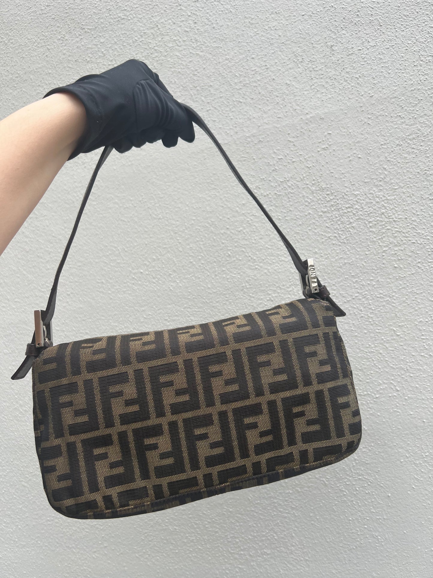 Pre-loved Fendi Vintage Zucca Baguette Handbag