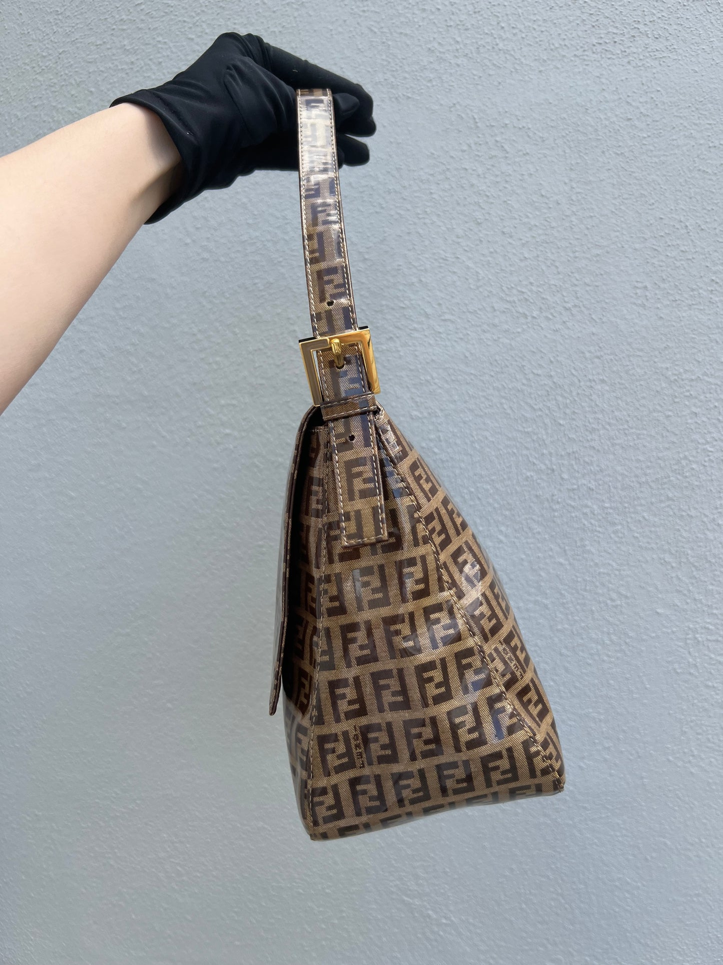Pre-loved Fendi Vintage Crystal Zucchino Mamma Baguette Handbag