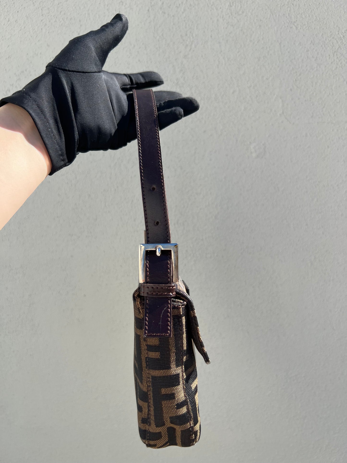Pre-loved Fendi Vintage Zucca Baguette Handbag