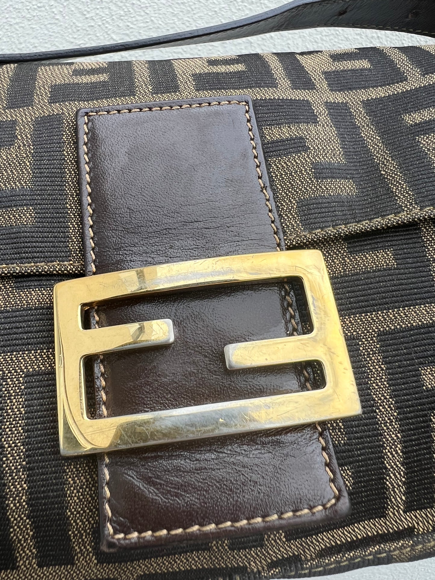 Pre-loved Fendi Vintage Zucca Baguette Handbag