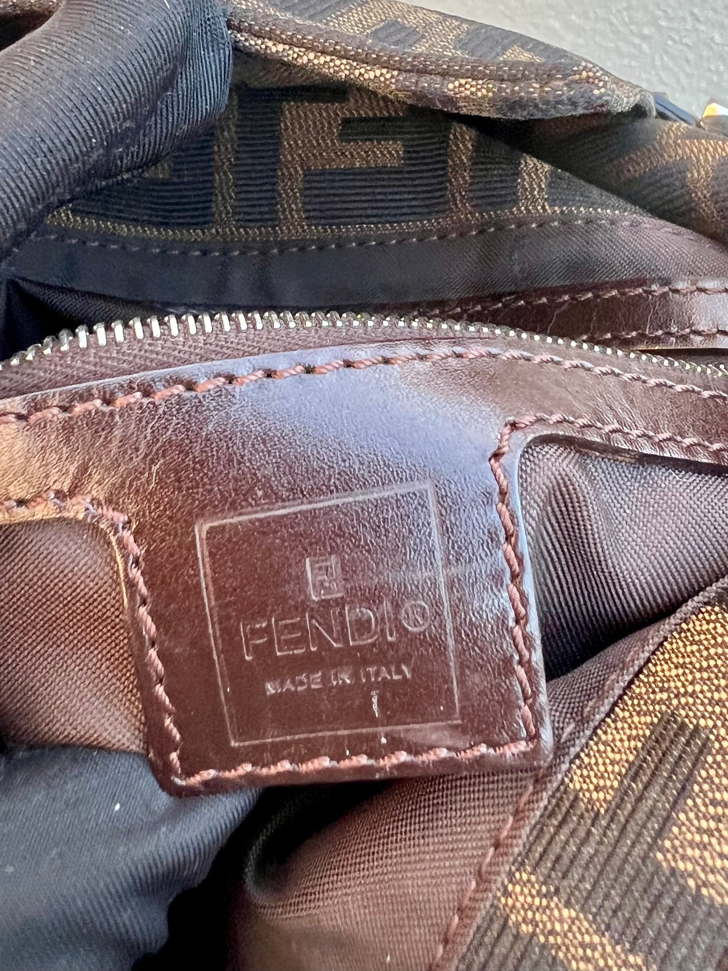Pre-loved Fendi Vintage Zucca Baguette Handbag
