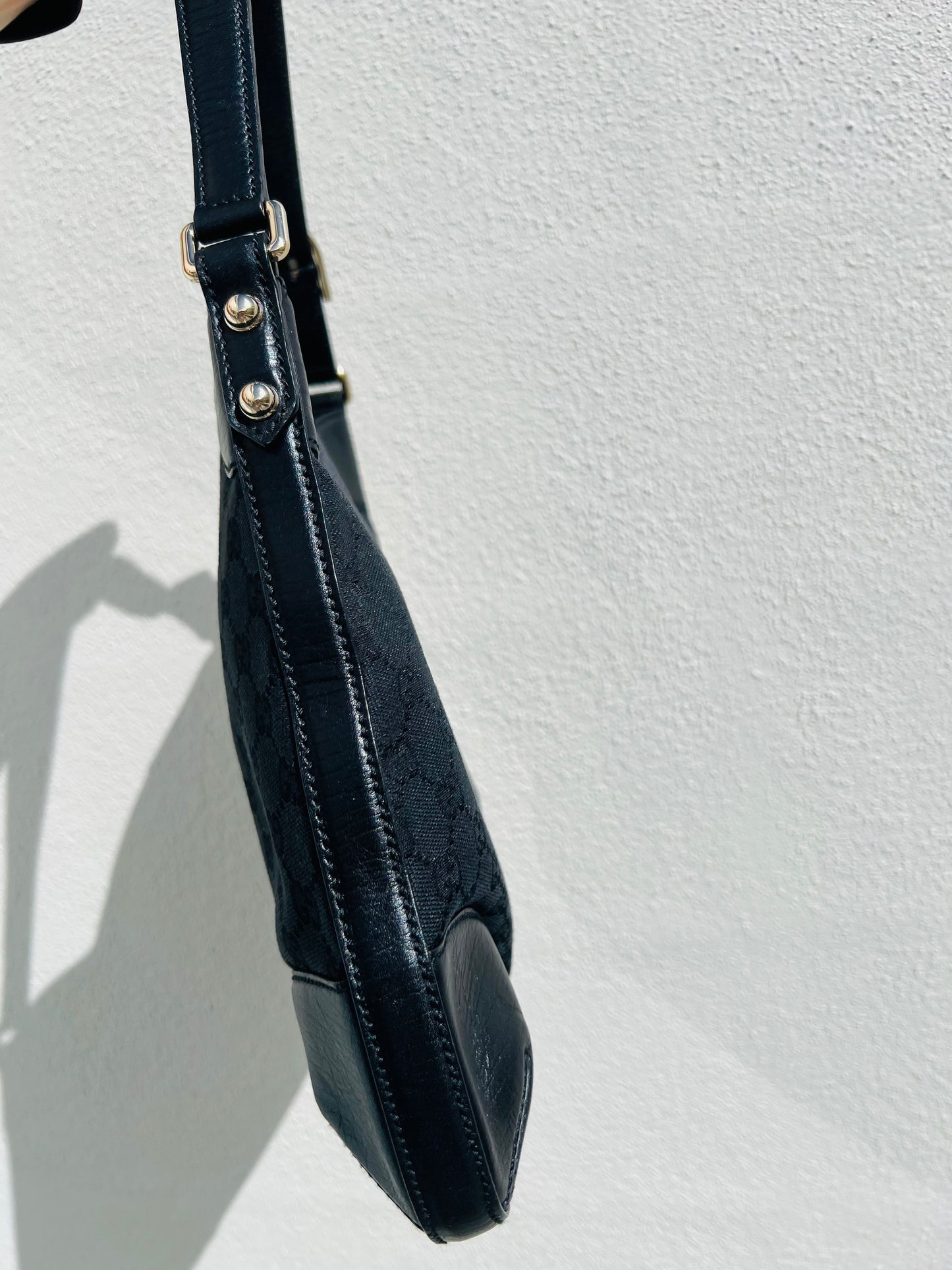 Pre-loved Gucci Horsebit Hasler Hobo Shoulder bag Black