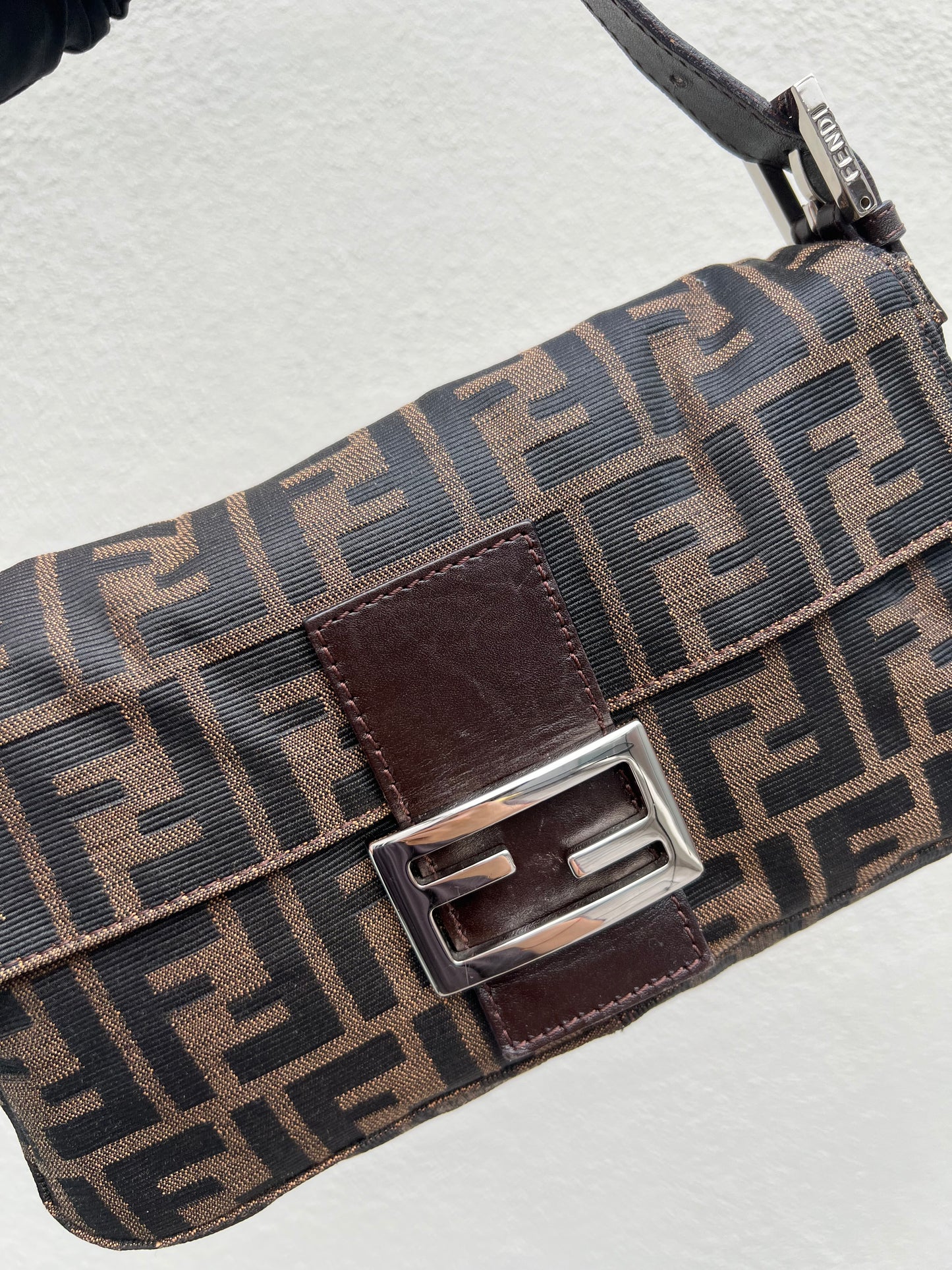 Pre-loved Fendi Vintage Zucca Baguette Handbag