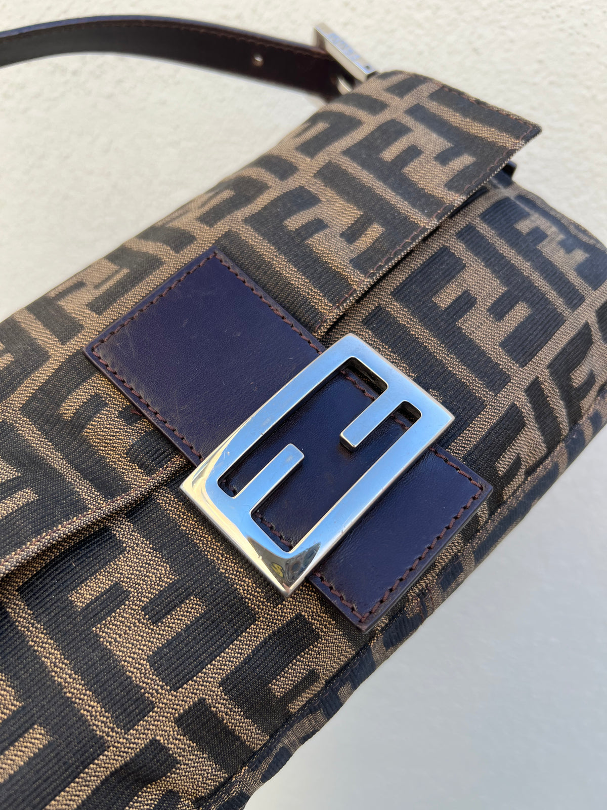 Pre-loved Fendi Vintage Zucca Baguette Handbag