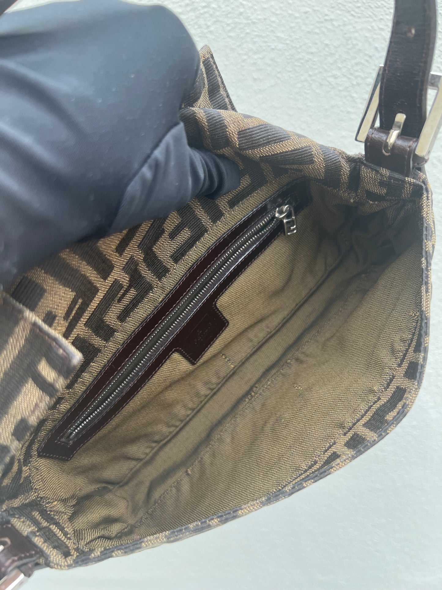 Pre-loved Fendi Vintage Zucca Baguette Handbag