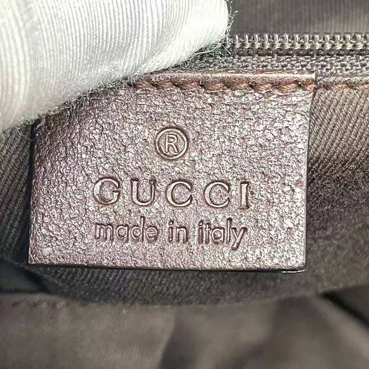 Pre-loved Gucci GG Canvas Boston Bag Brown