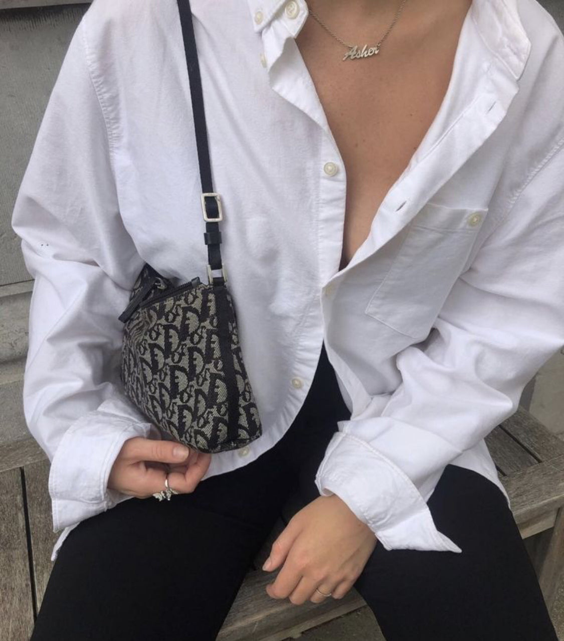 Pre-loved Christian Dior vintage Trotter Shoulder Bag