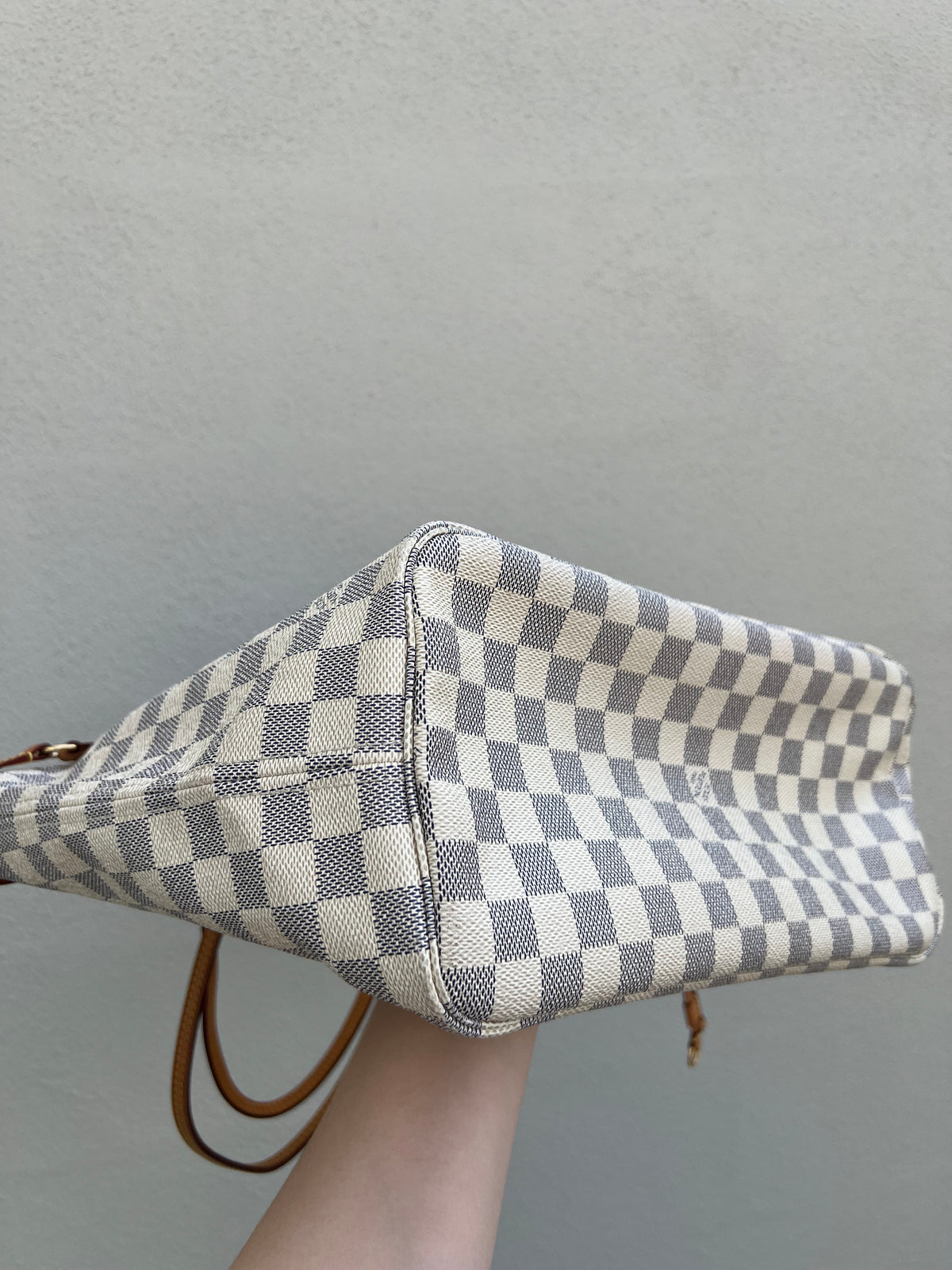 Pre-loved Louis Vuitton Neverfull Leather Tote MM Damier 2012