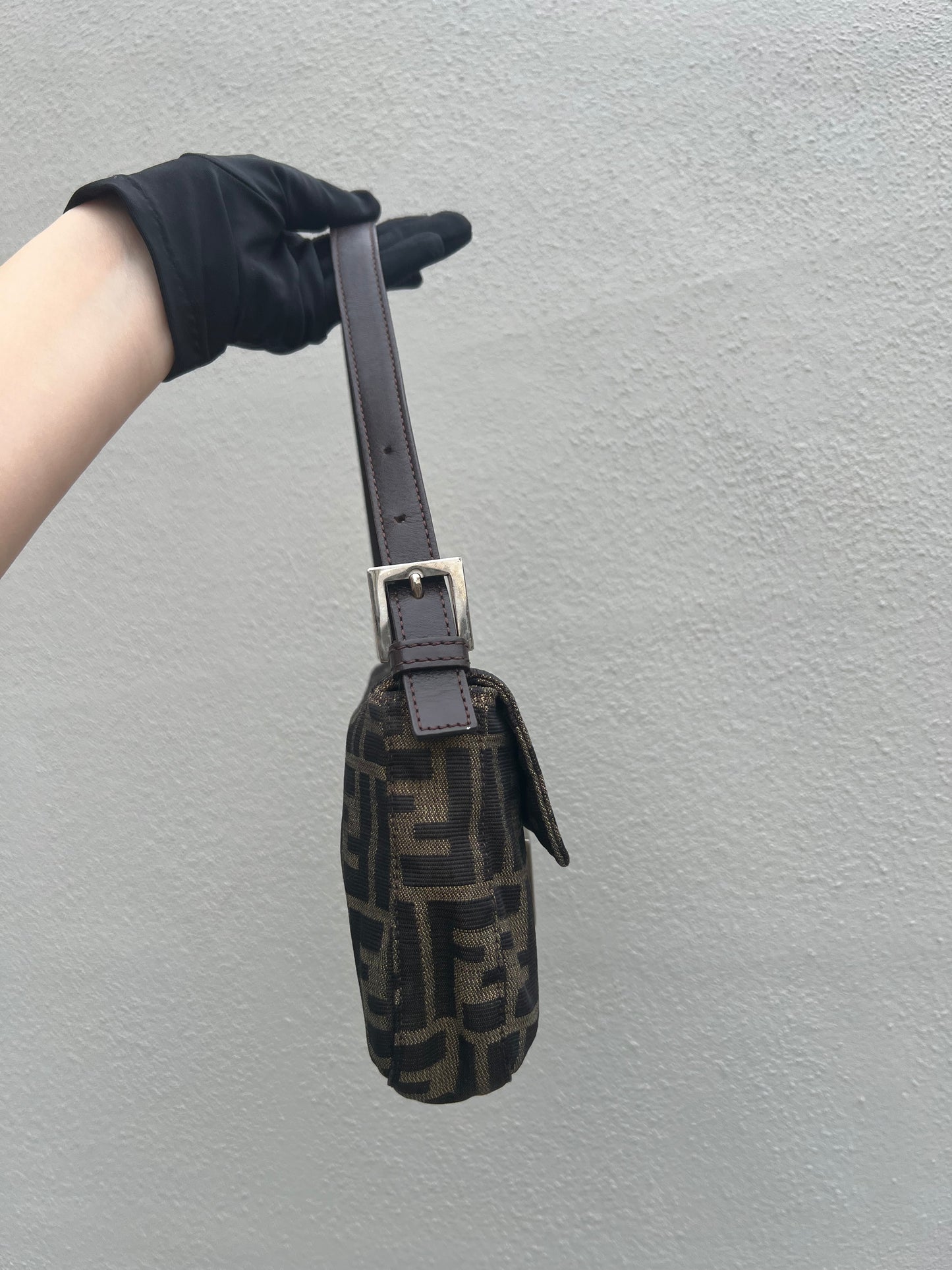 Pre-loved Fendi Vintage Zucca Baguette Handbag
