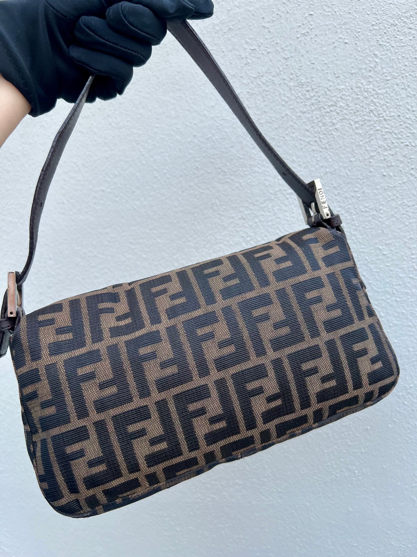 Pre-loved Fendi Vintage Zucca Baguette Handbag