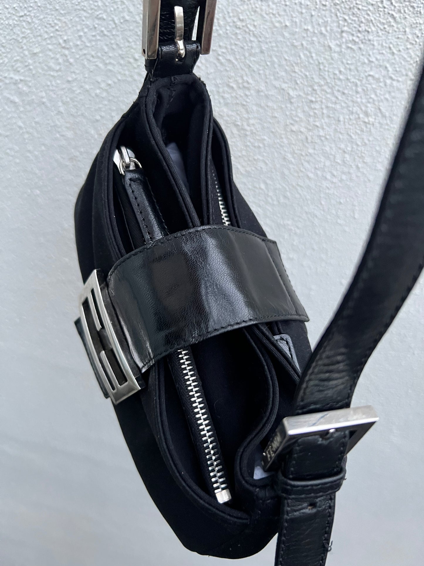 Pre-loved Fendi Mini Baguette Handbag Black