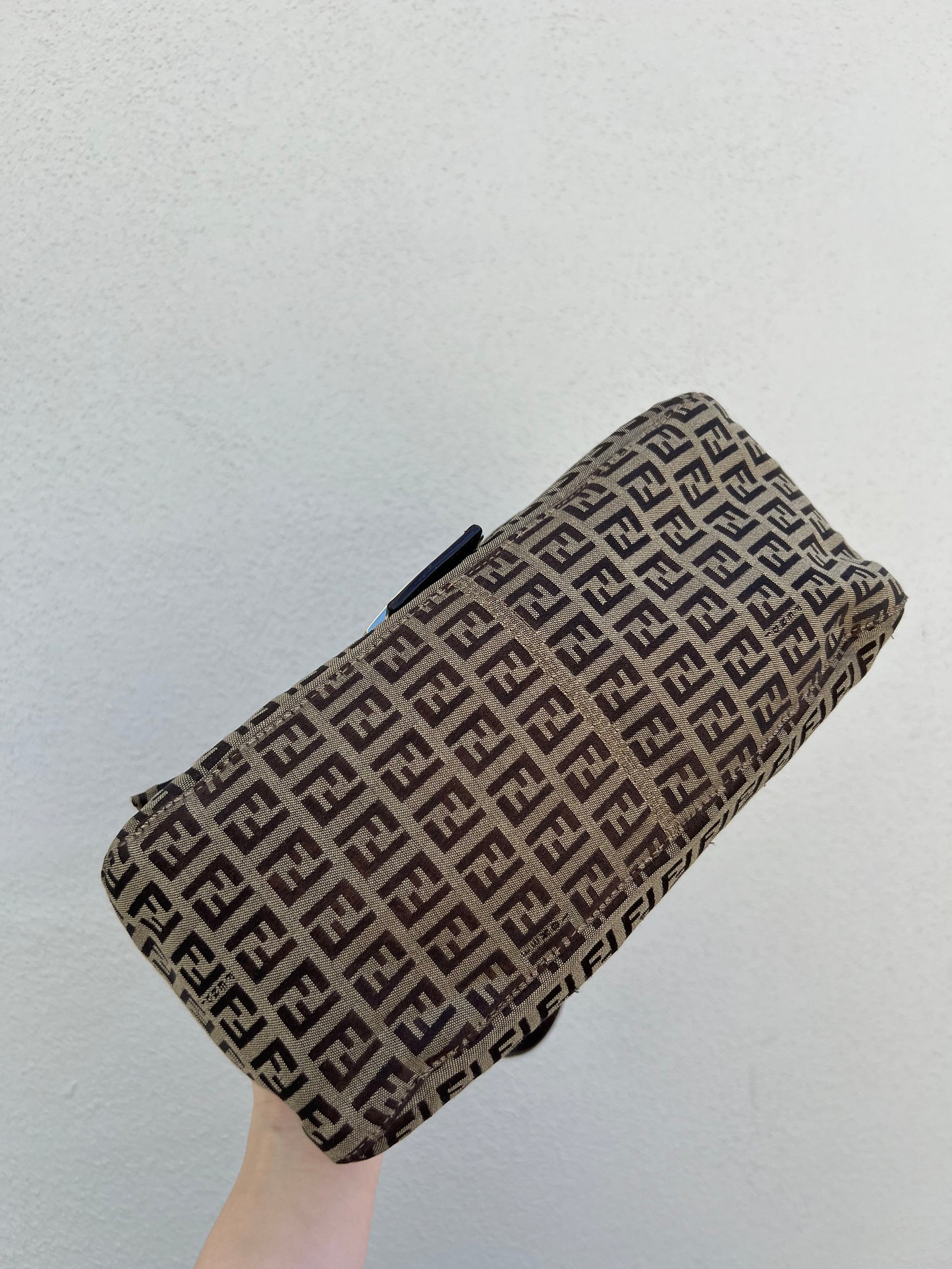 Pre-loved Fendi Vintage Zucchino Pattern Baguette Mamma Handbag
